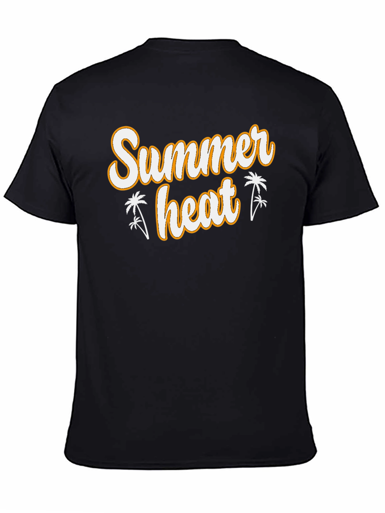 Black Summer Heat Graphic Tee - Black Cotton T-Shirt view 4