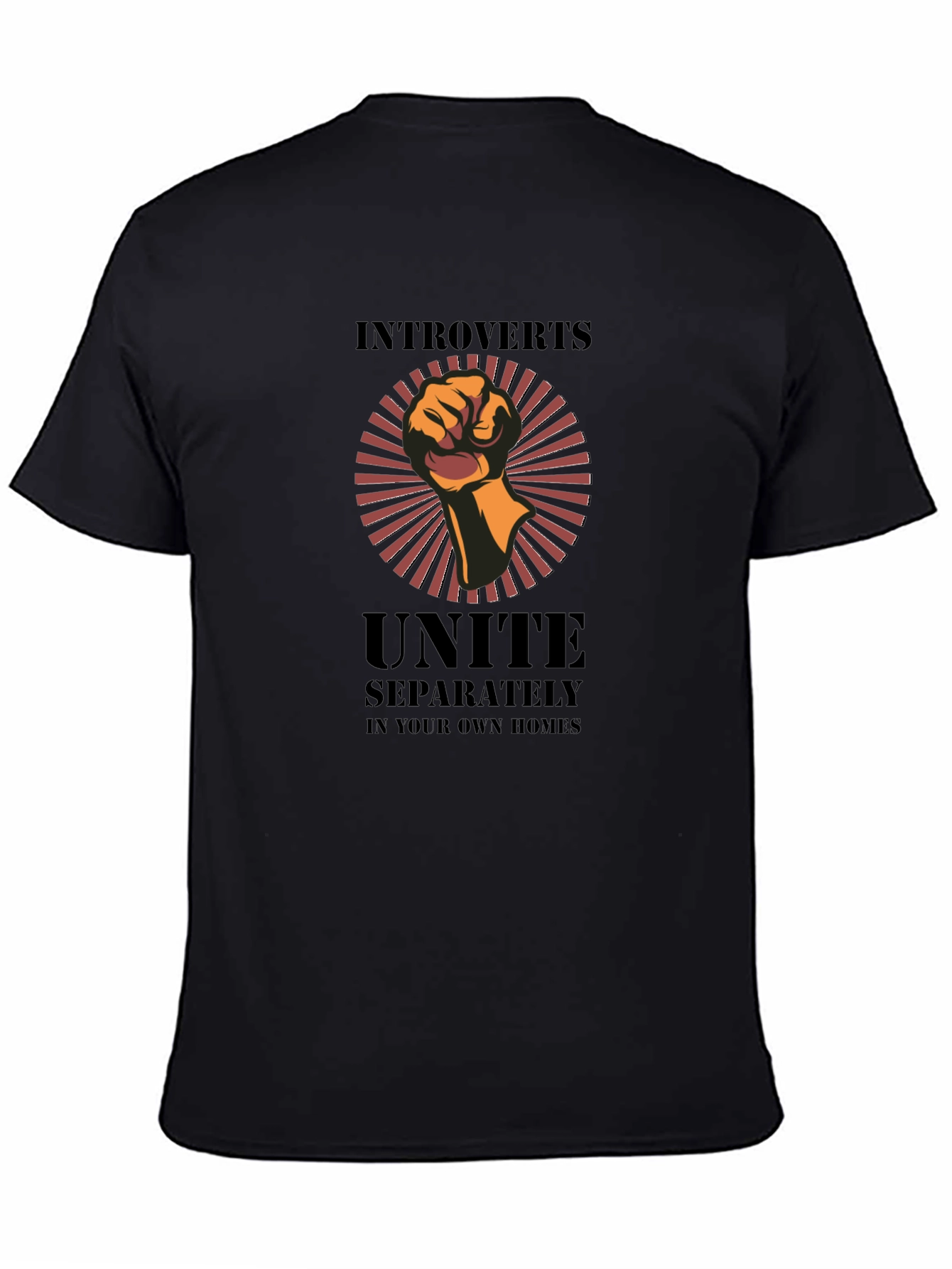Black Introverts Unite T-Shirt - Separately! view 4