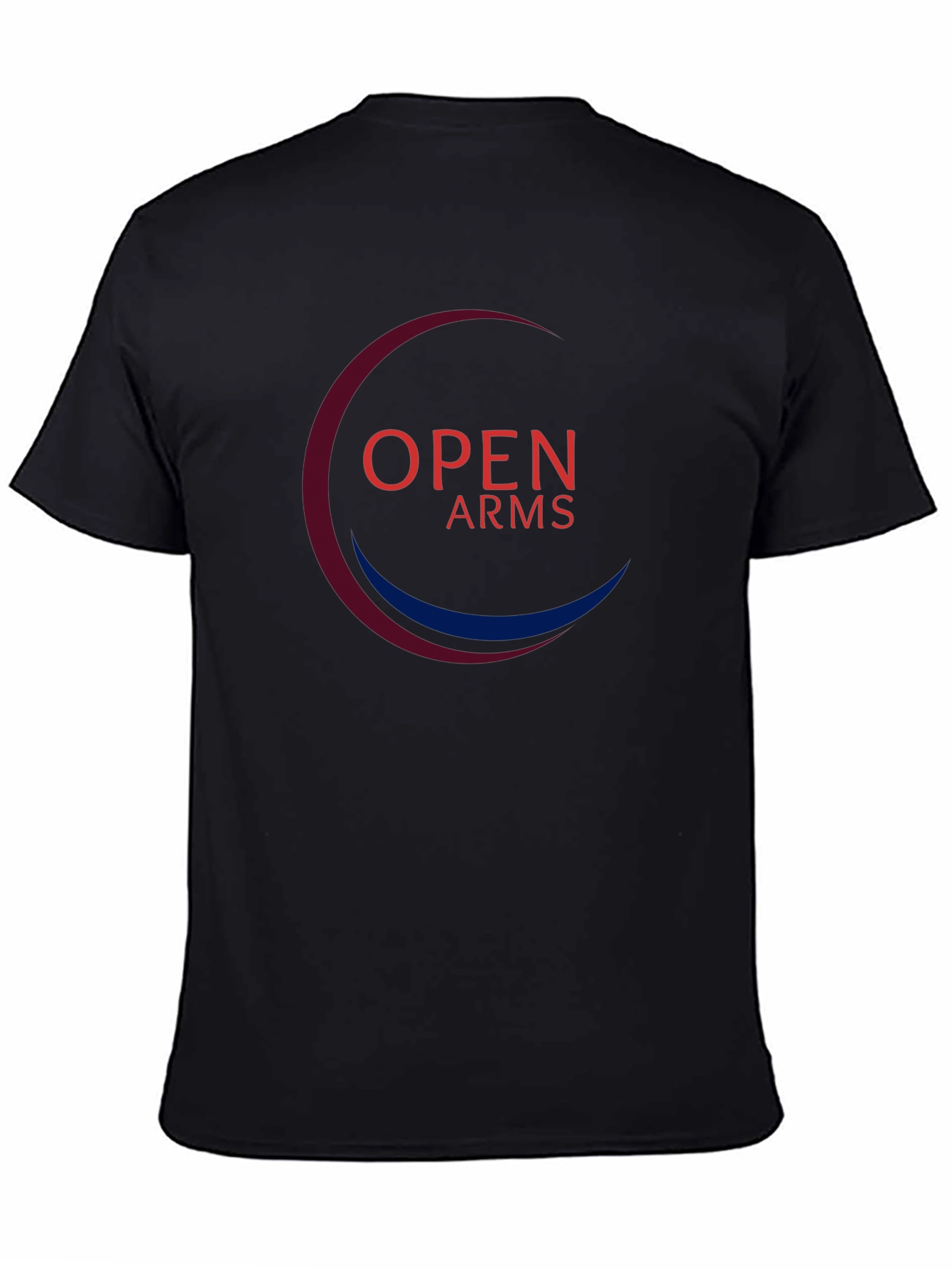 Black Open Arms Graphic Tee - Soft Cotton Blend view 4