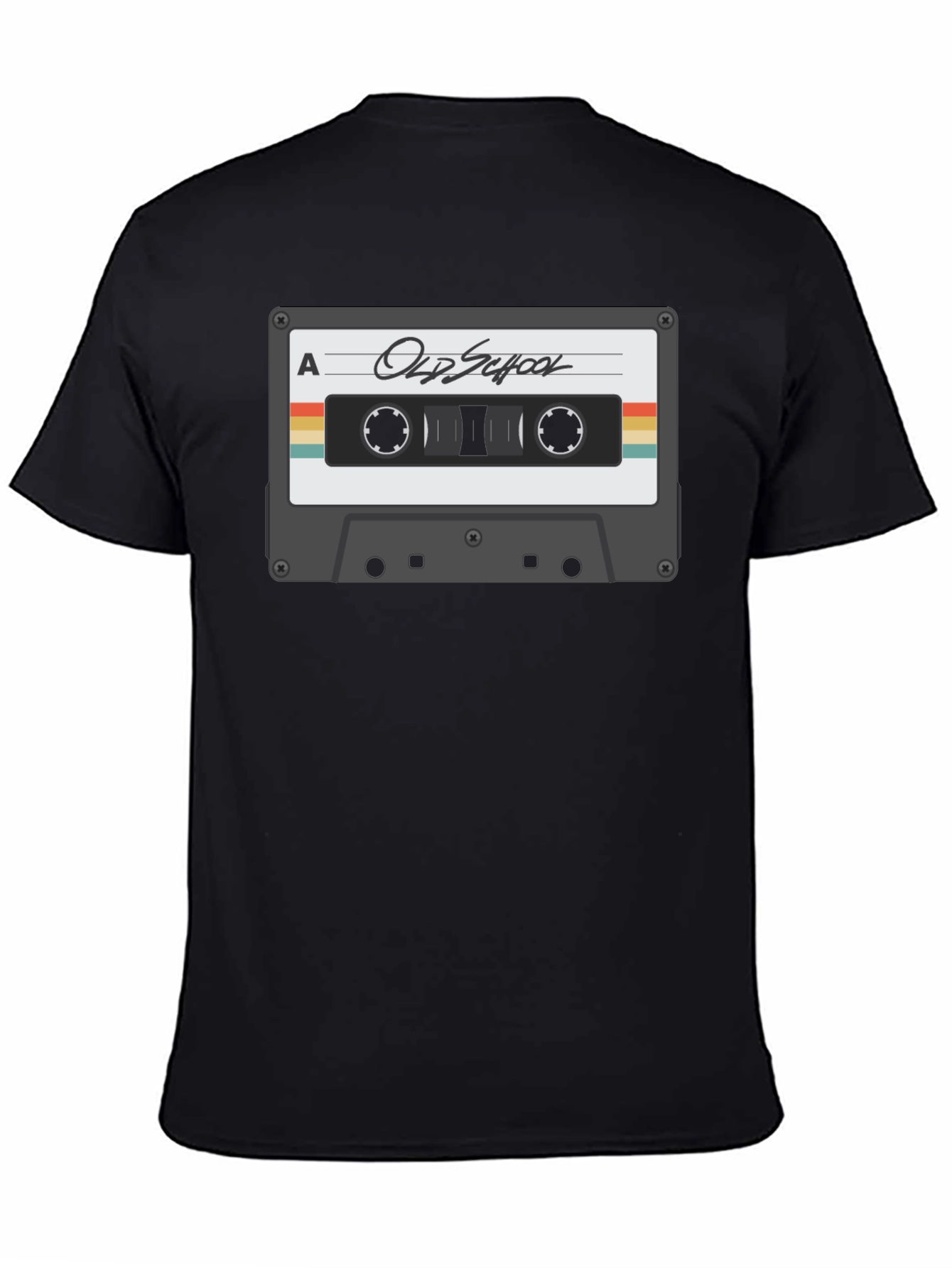 Black Retro Cassette Tape Graphic T-Shirt - Old School Cool view 4