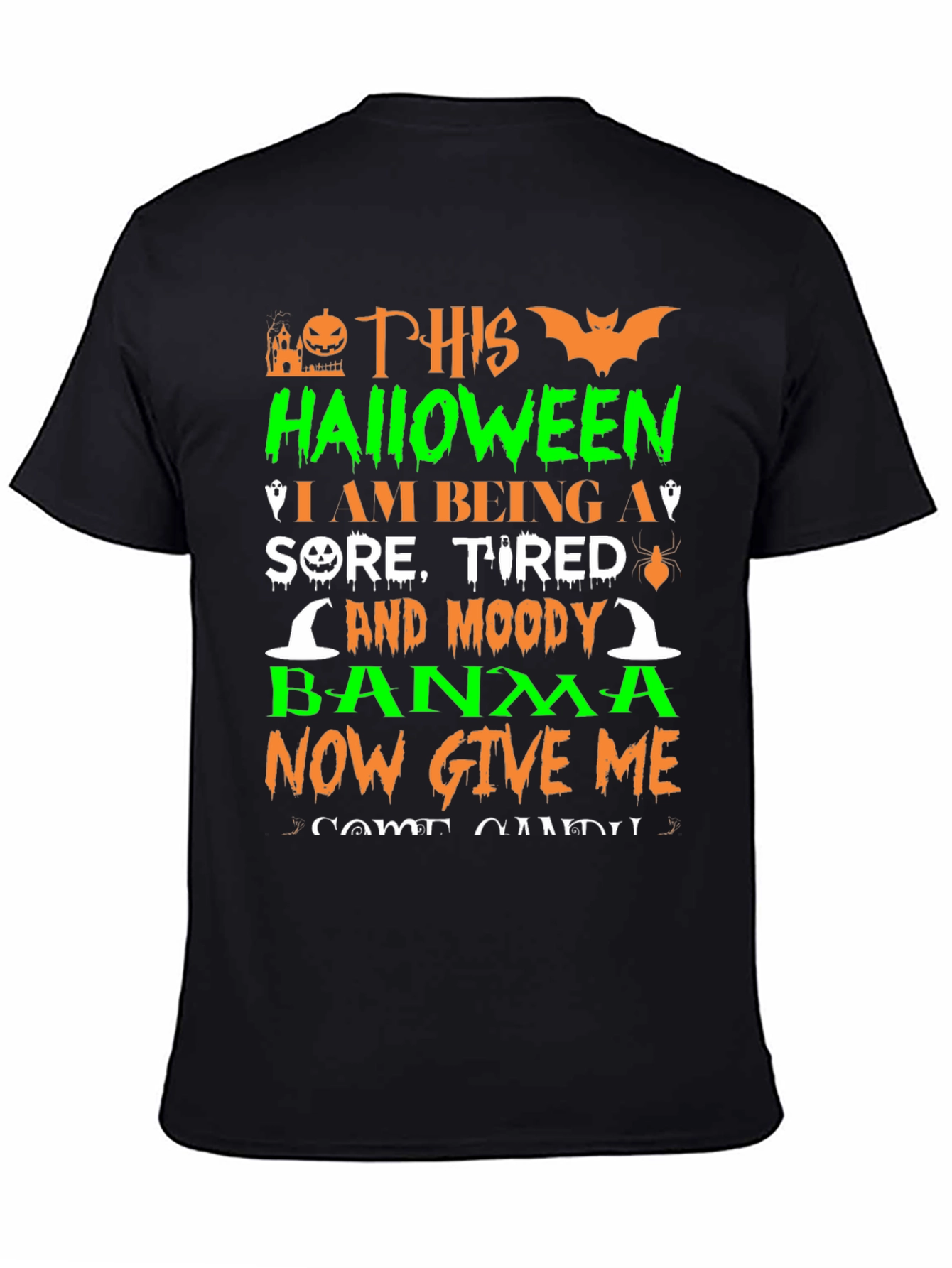 Black Halloween Sore Tired Moody Shirt view 4