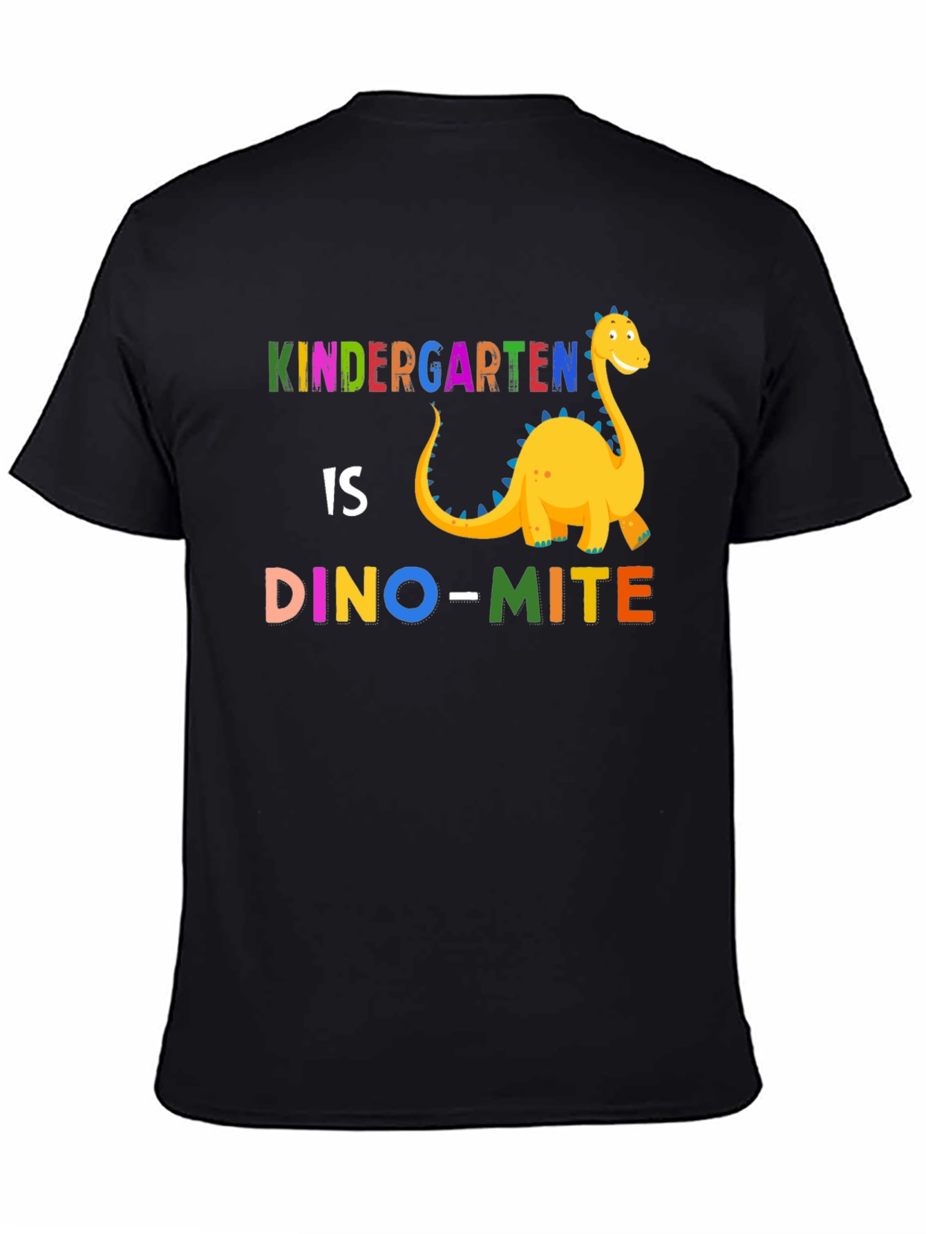 Black Kindergarten Dino-mite T-Shirt - Back to School view 4