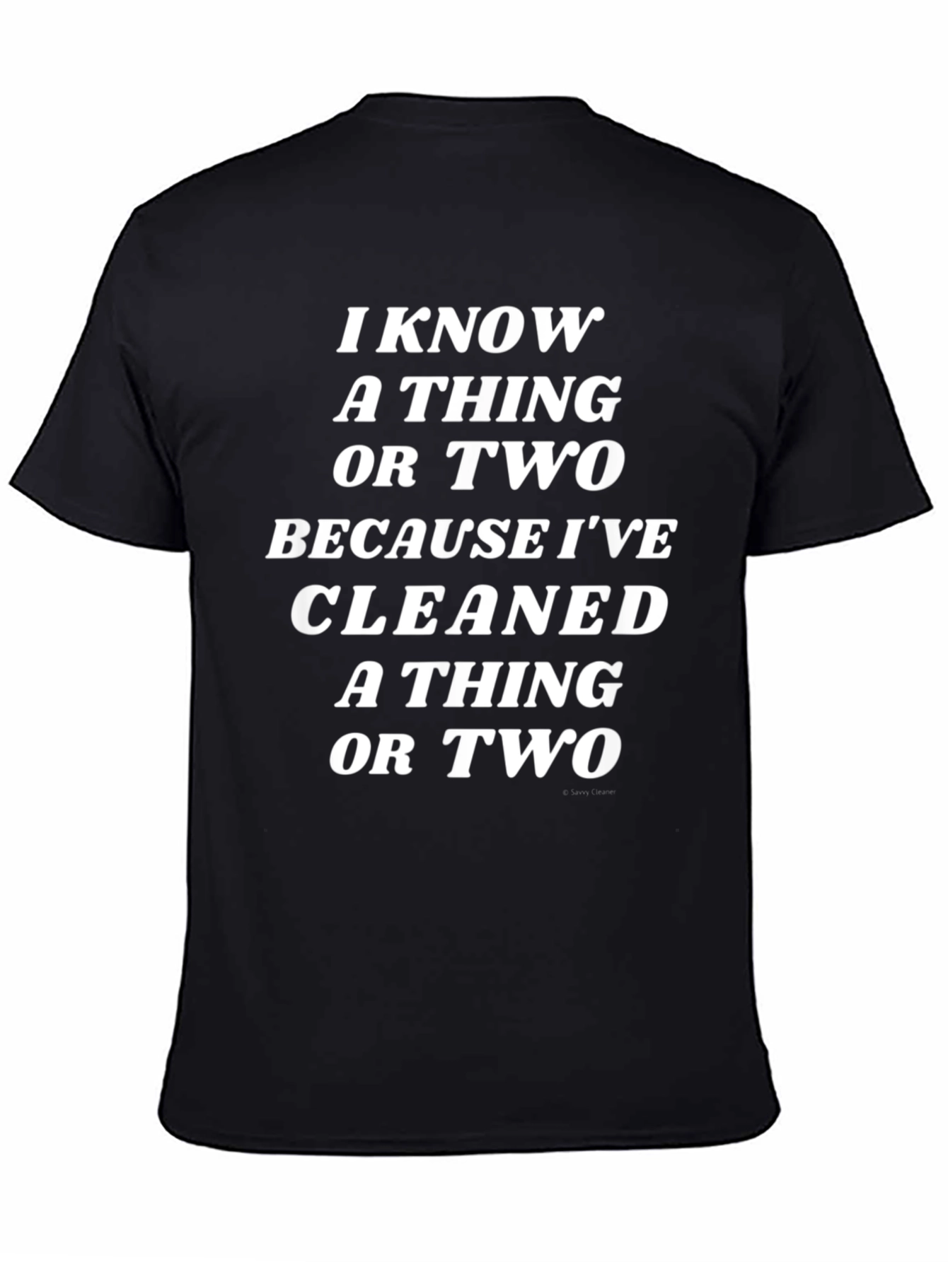 Black Funny Cleaning T-Shirt - I Know a Thing or Two view 4