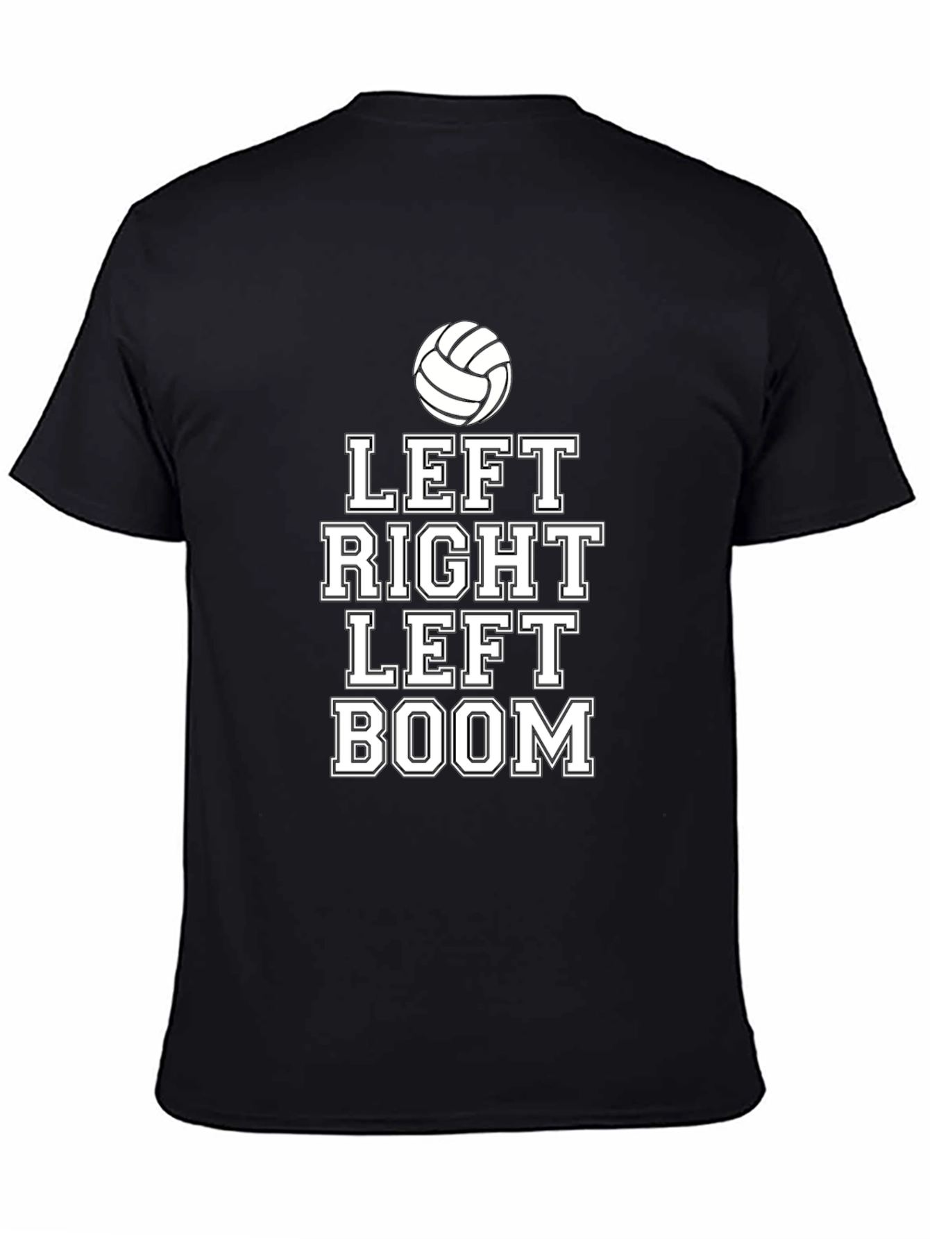 Black Volleyball Left Right Boom Graphic T-Shirt view 4