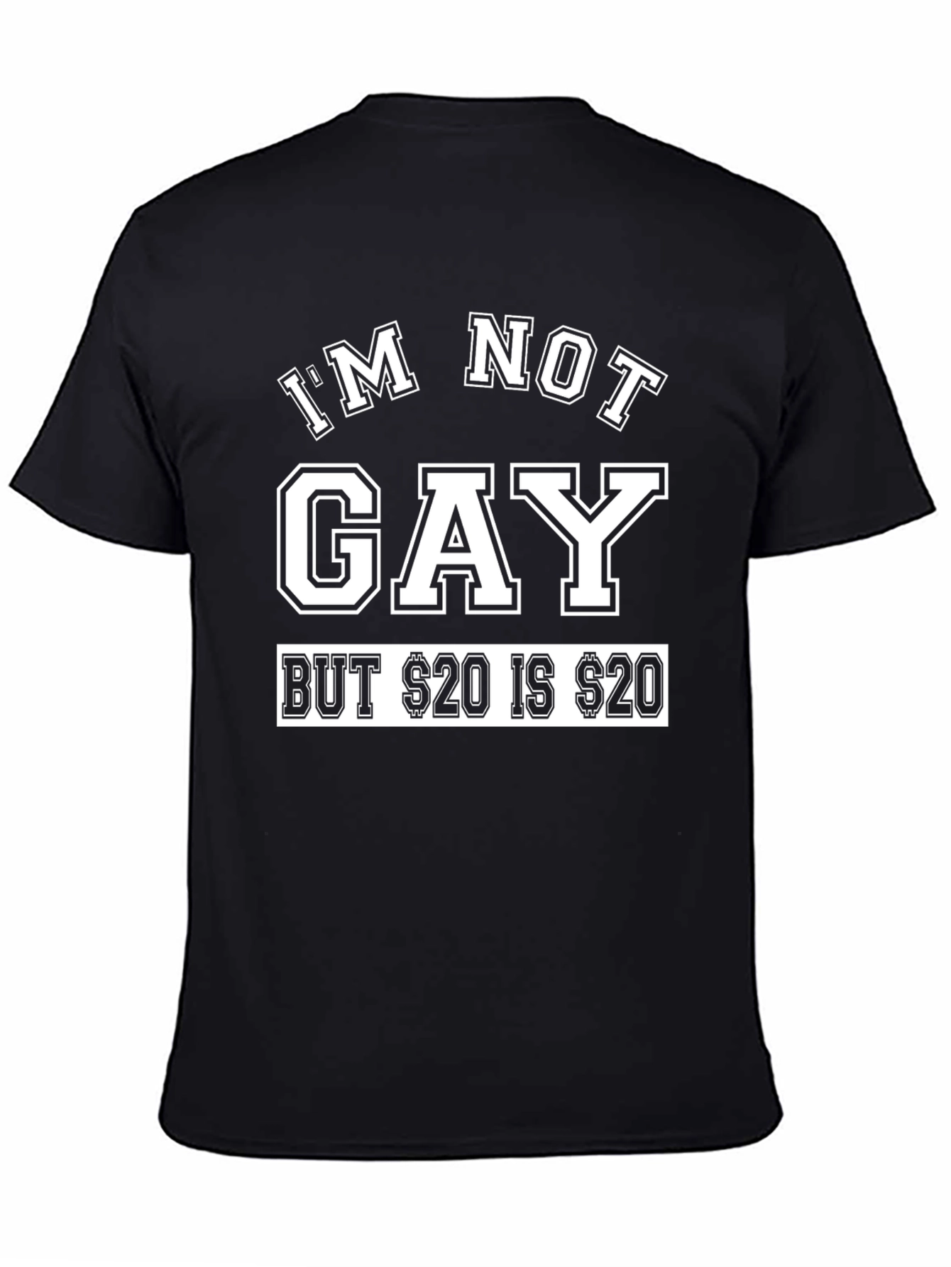 Black I'm Not Gay Funny Graphic T-Shirt view 4