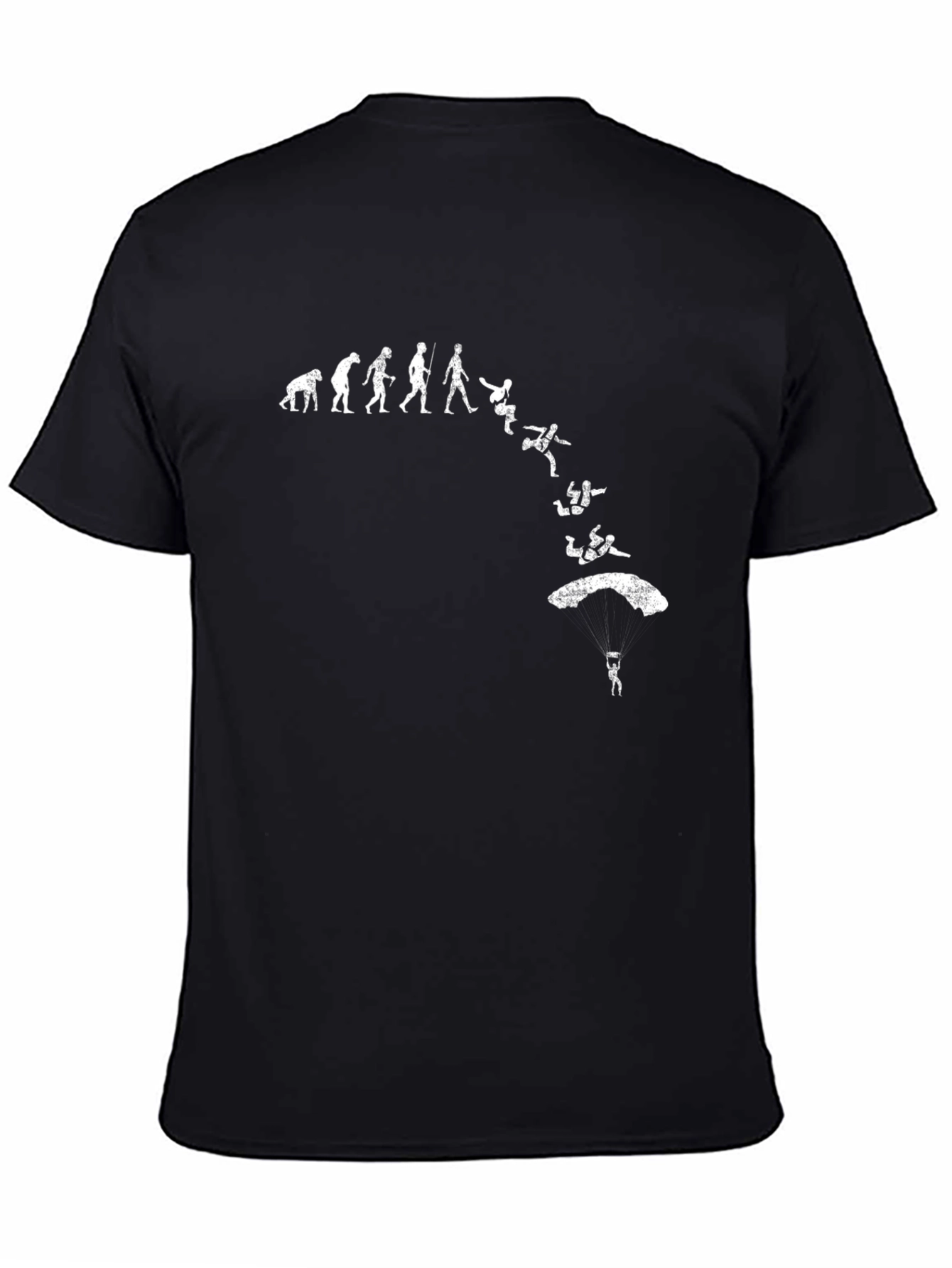 Black Evolution of Skydiving T-Shirt - Black Cotton Tee view 4
