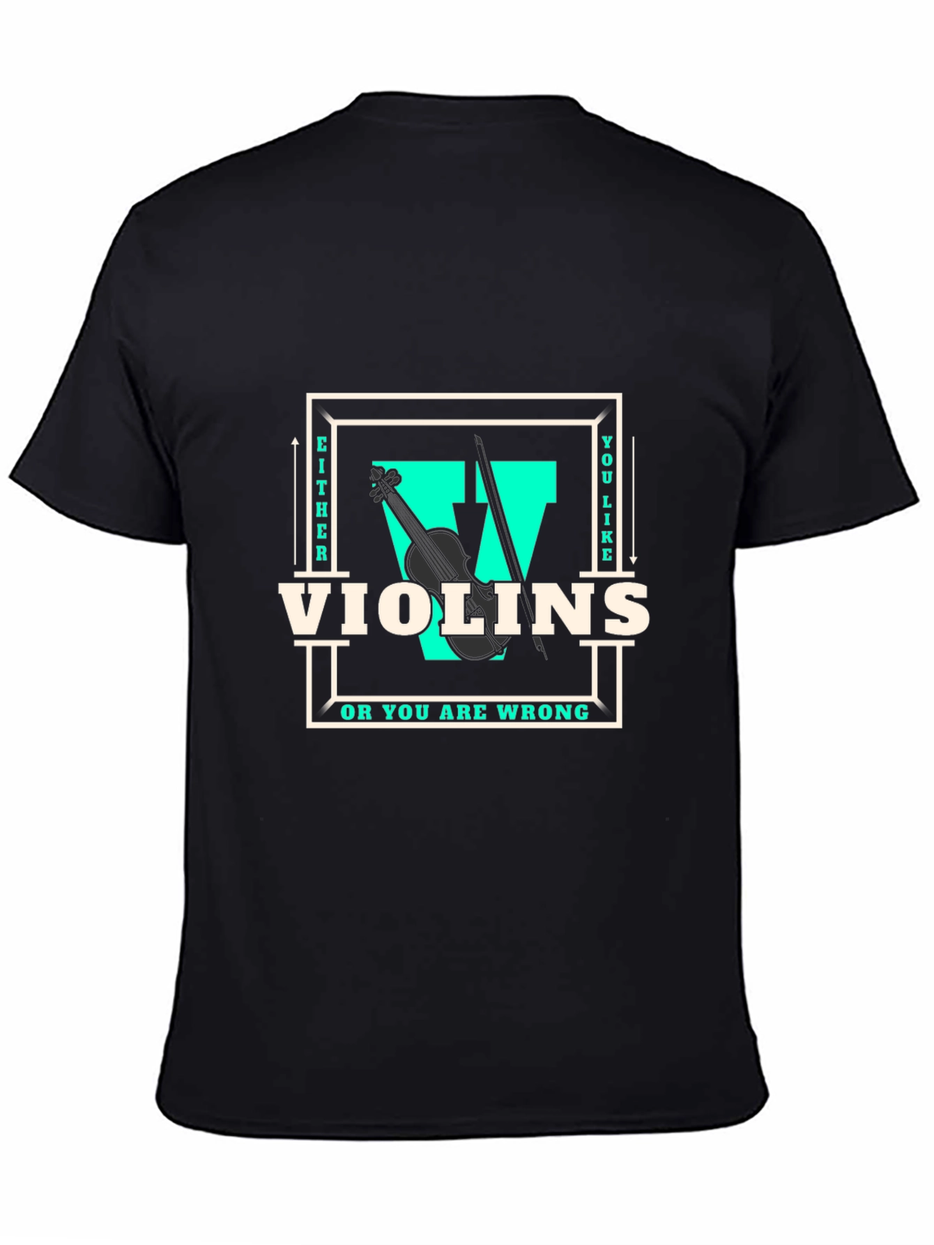 Black Violin Lover T-Shirt - Music Gift view 4