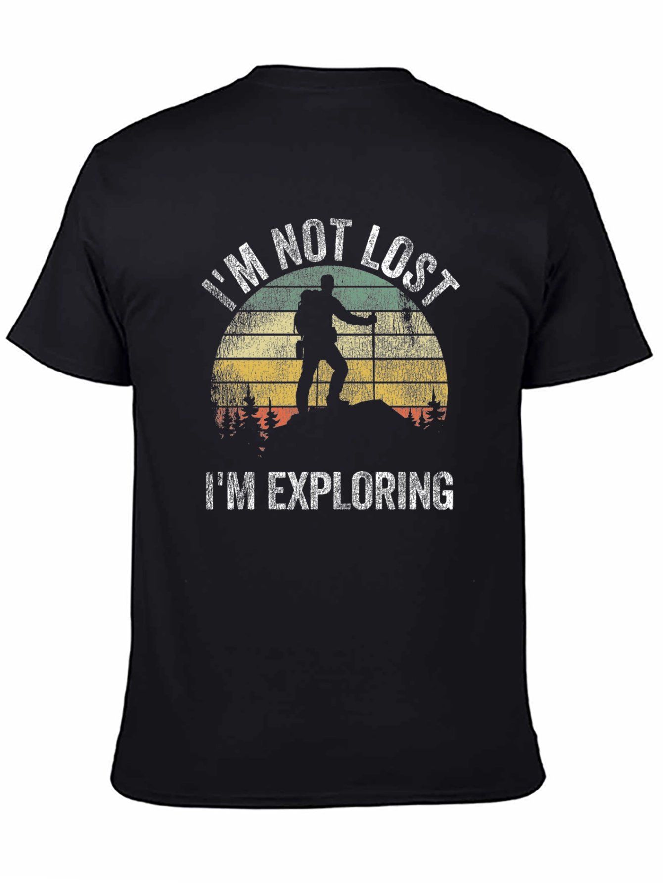 Black I'm Not Lost, I'm Exploring Graphic Tee view 4