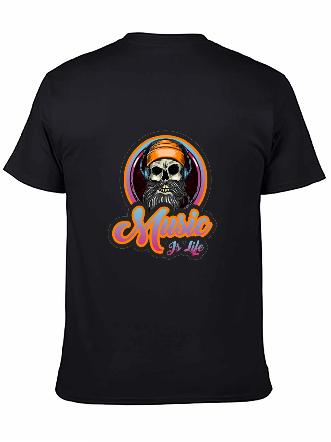 Black Music is Life Skull Graphic Tee - Black view 4