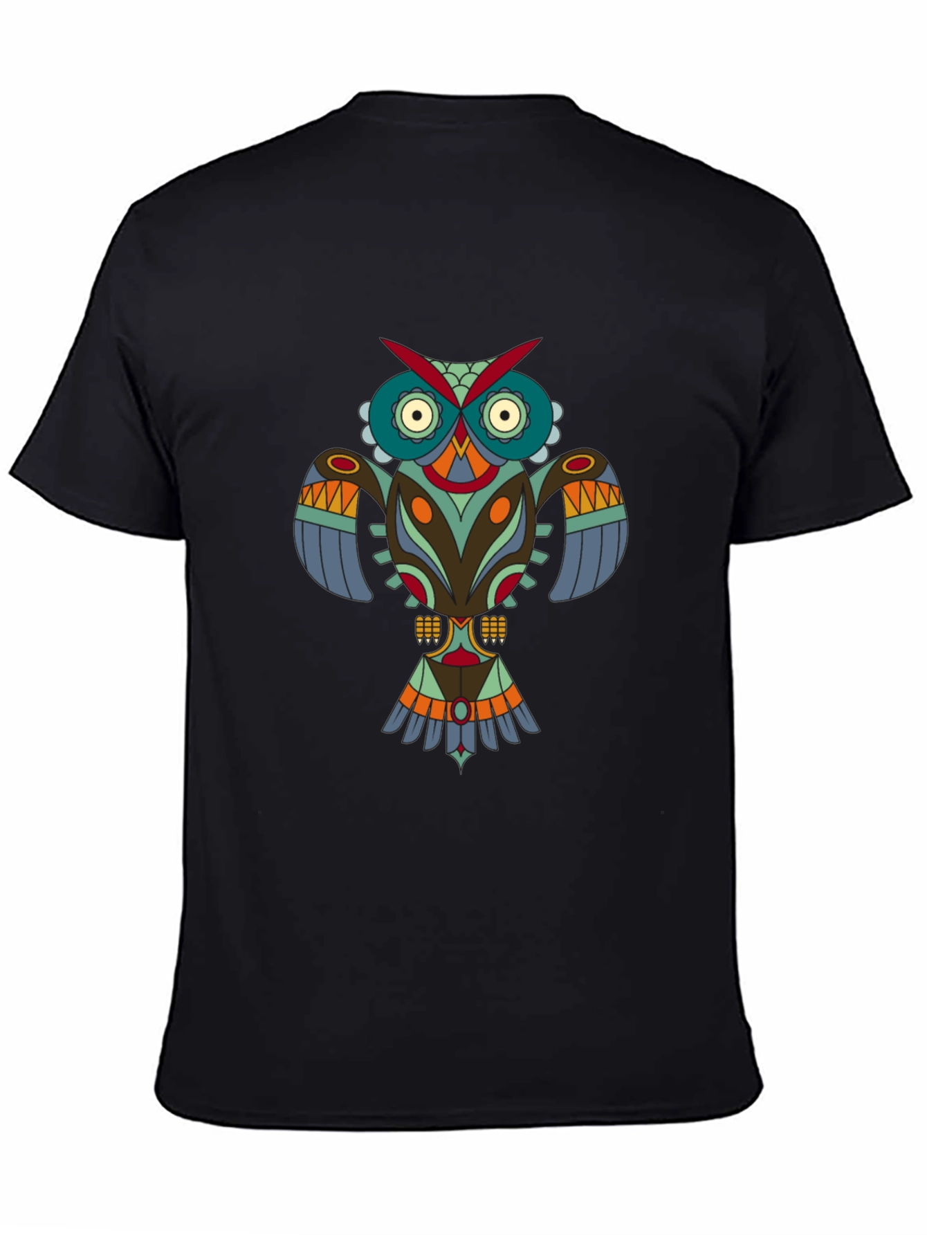 Black Tribal Owl Graphic Tee - Modern Menswear view 4