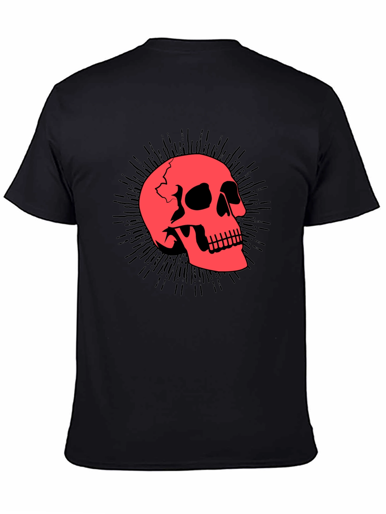 Black Skull Graphic Black T-Shirt view 4