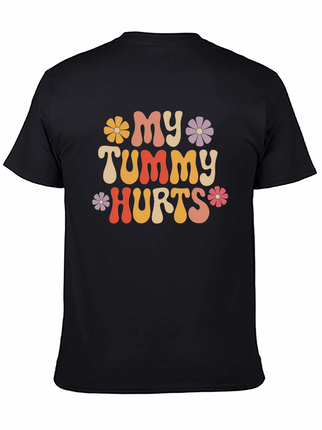 Black My Tummy Hurts Graphic Tee - Funny Shirt view 4