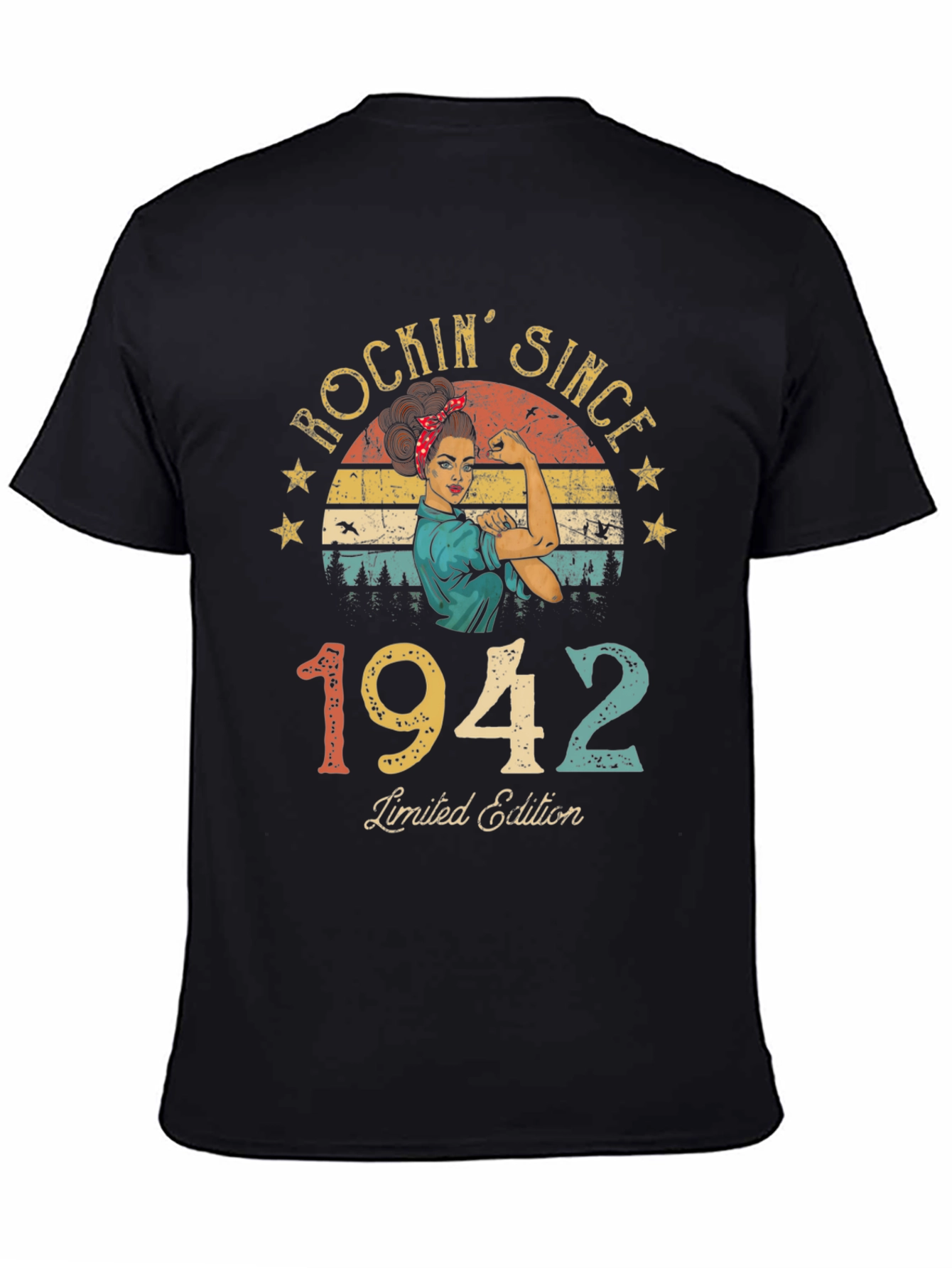Black Rockin' Since 1942 Limited Edition T-Shirt view 4