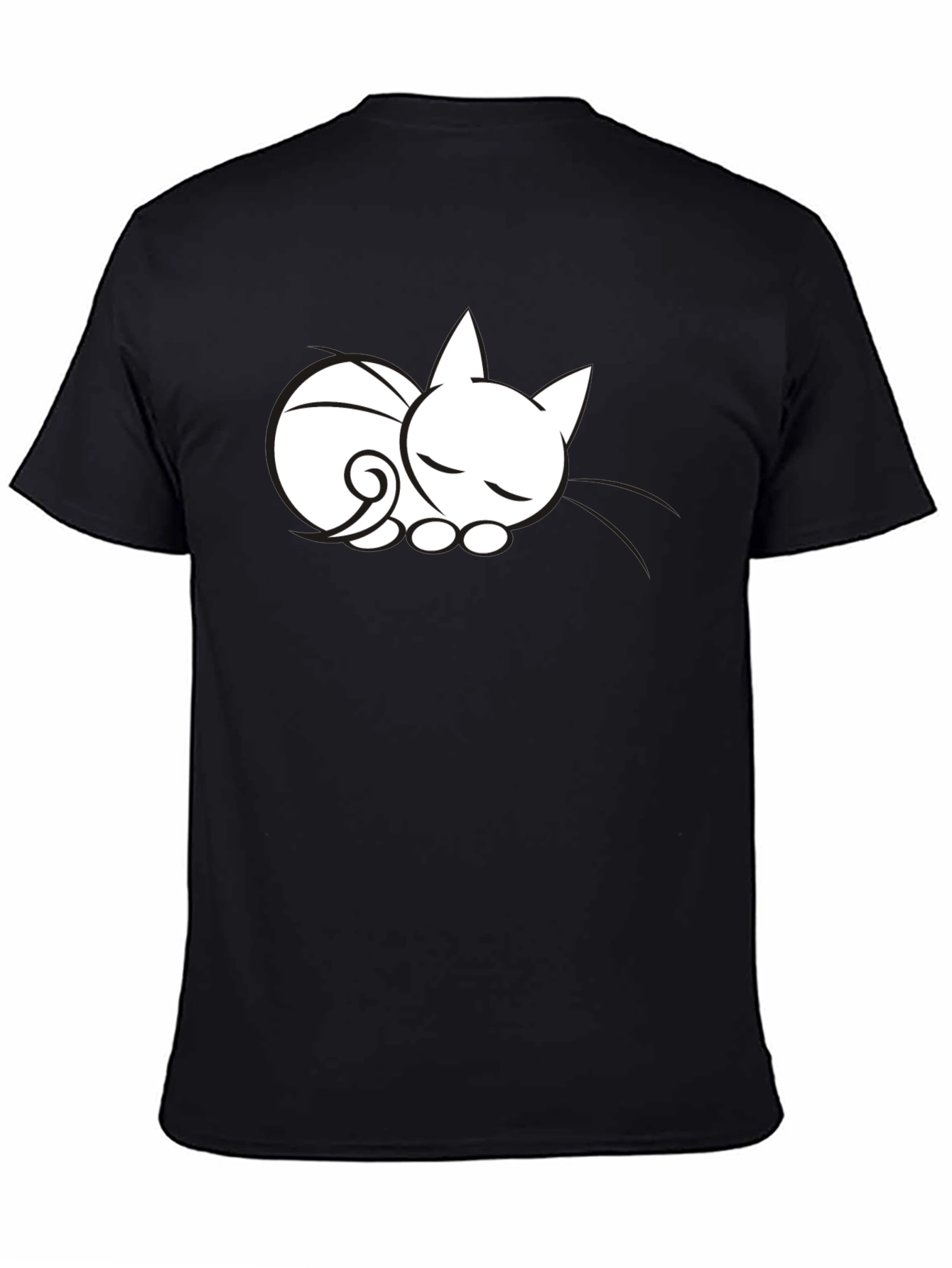 Black Sleeping Cat Graphic Tee - Soft Cotton view 4