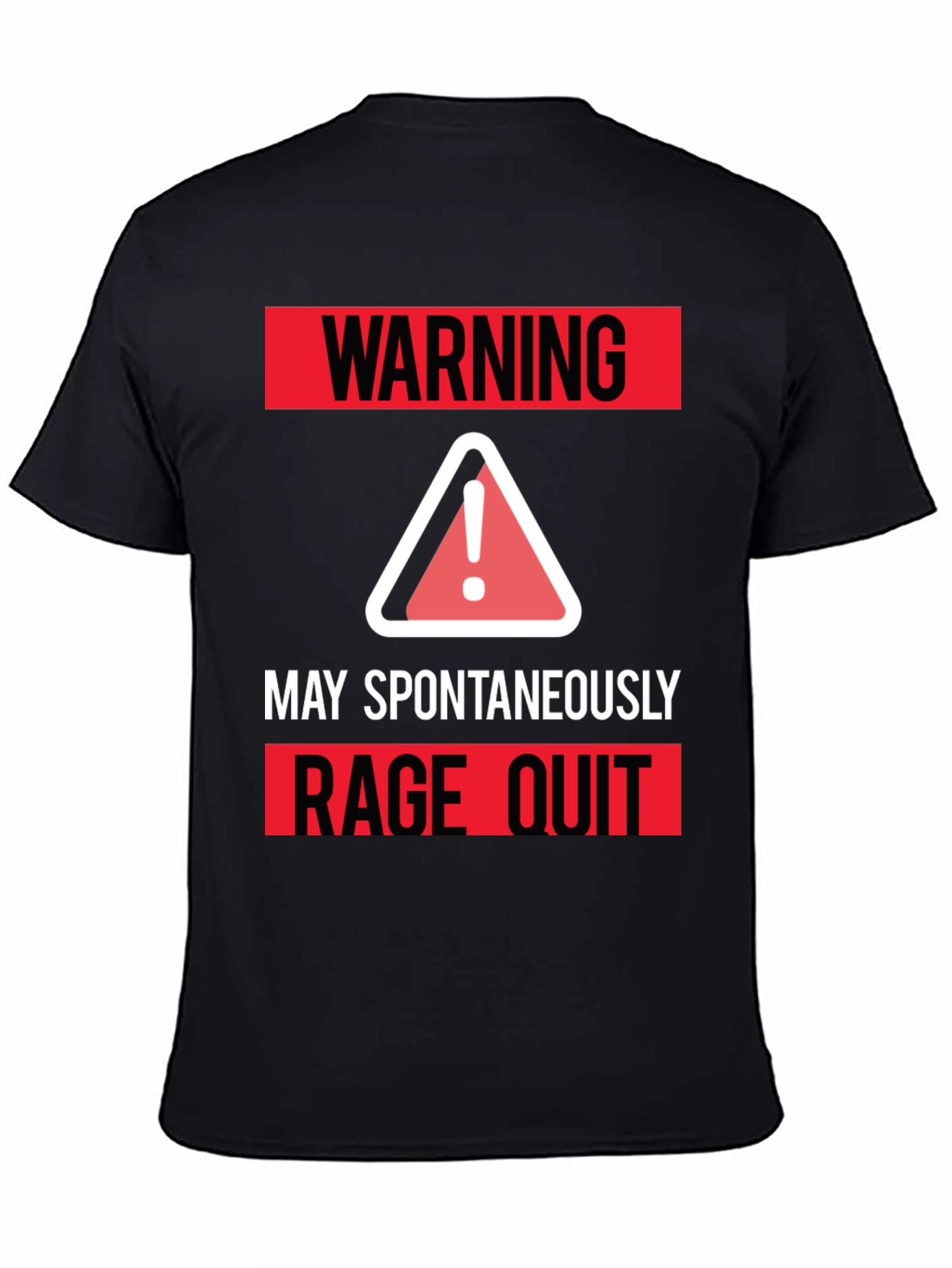 Black Warning May Spontaneously Rage Quit T-Shirt view 4