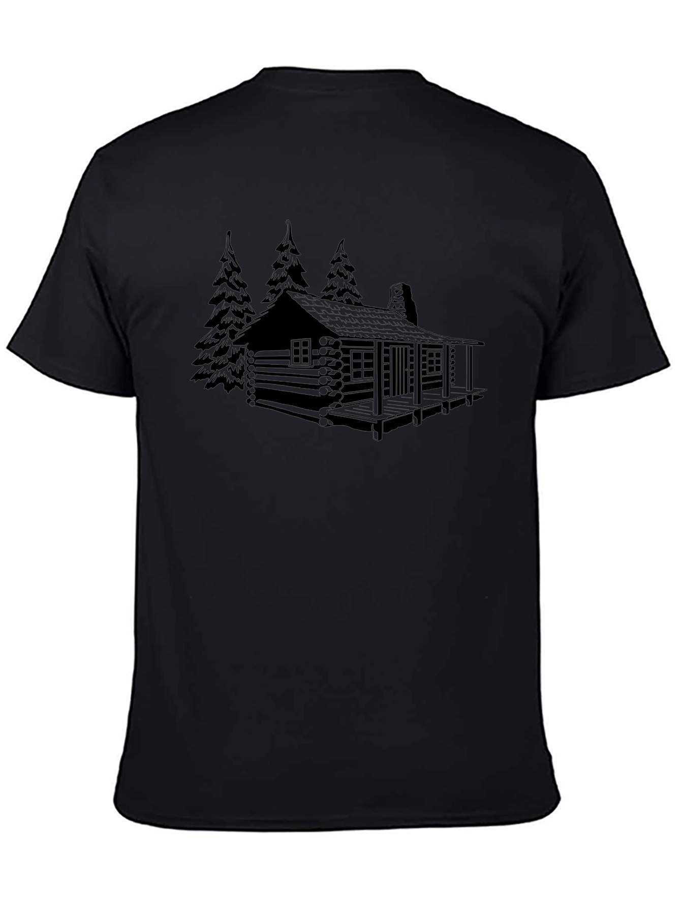 Black Cabin in the Woods Graphic Tee - Black view 4