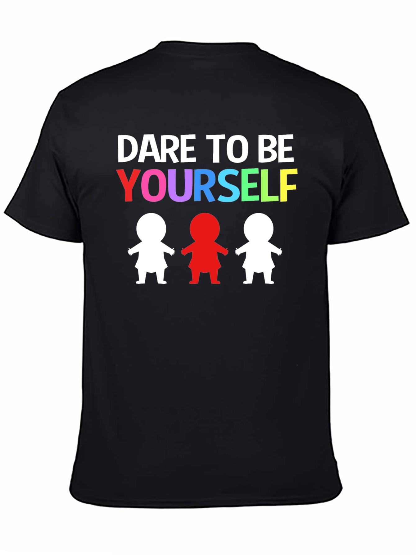 Black Dare to Be Yourself Graphic Print Black T-Shirt view 4