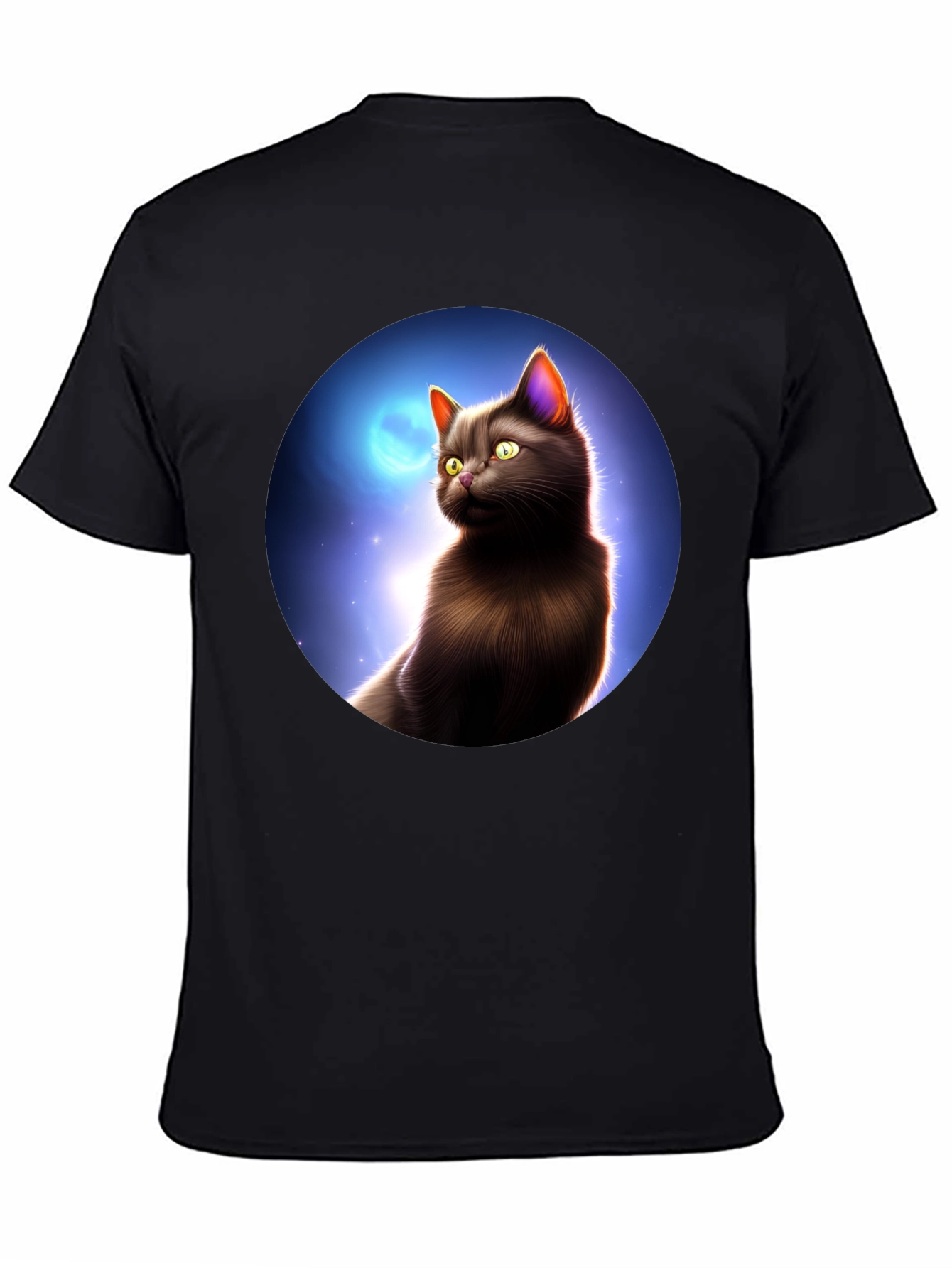 Black Black Cat Moon T-Shirt view 4