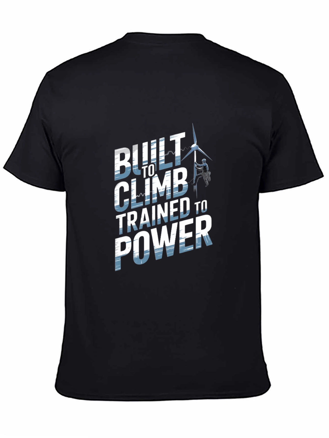 Black Built To Climb T-Shirt - Power Lineman Tee view 4