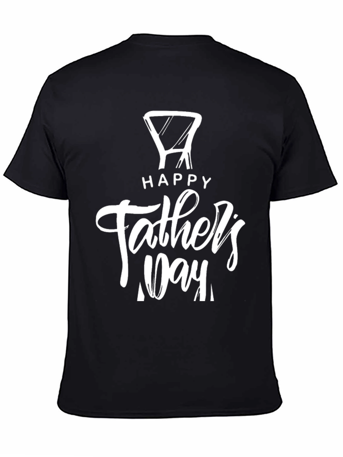 Black Happy Father's Day Men's T-Shirt view 4