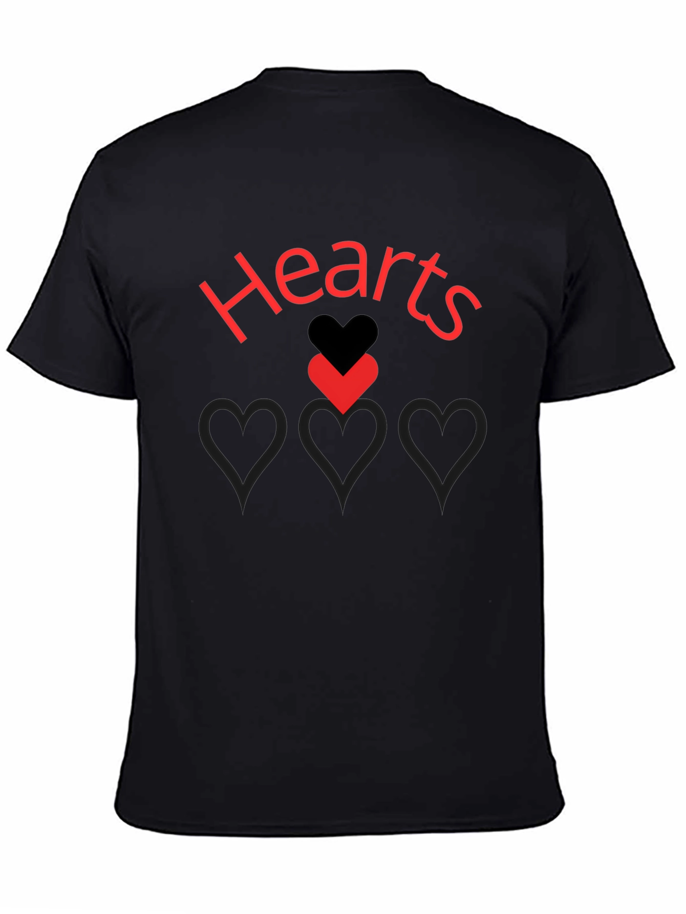 Black Hearts Graphic Print Black T-Shirt view 4