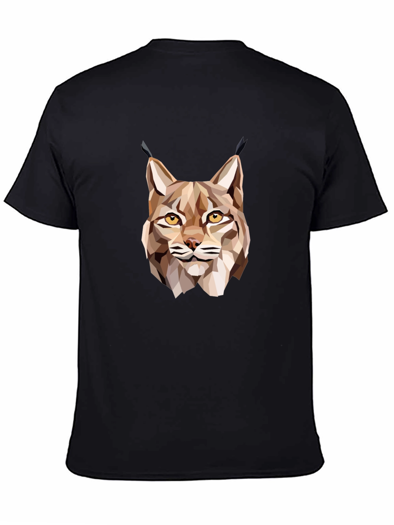 Black Geometric Lynx Graphic T-Shirt - Black view 4