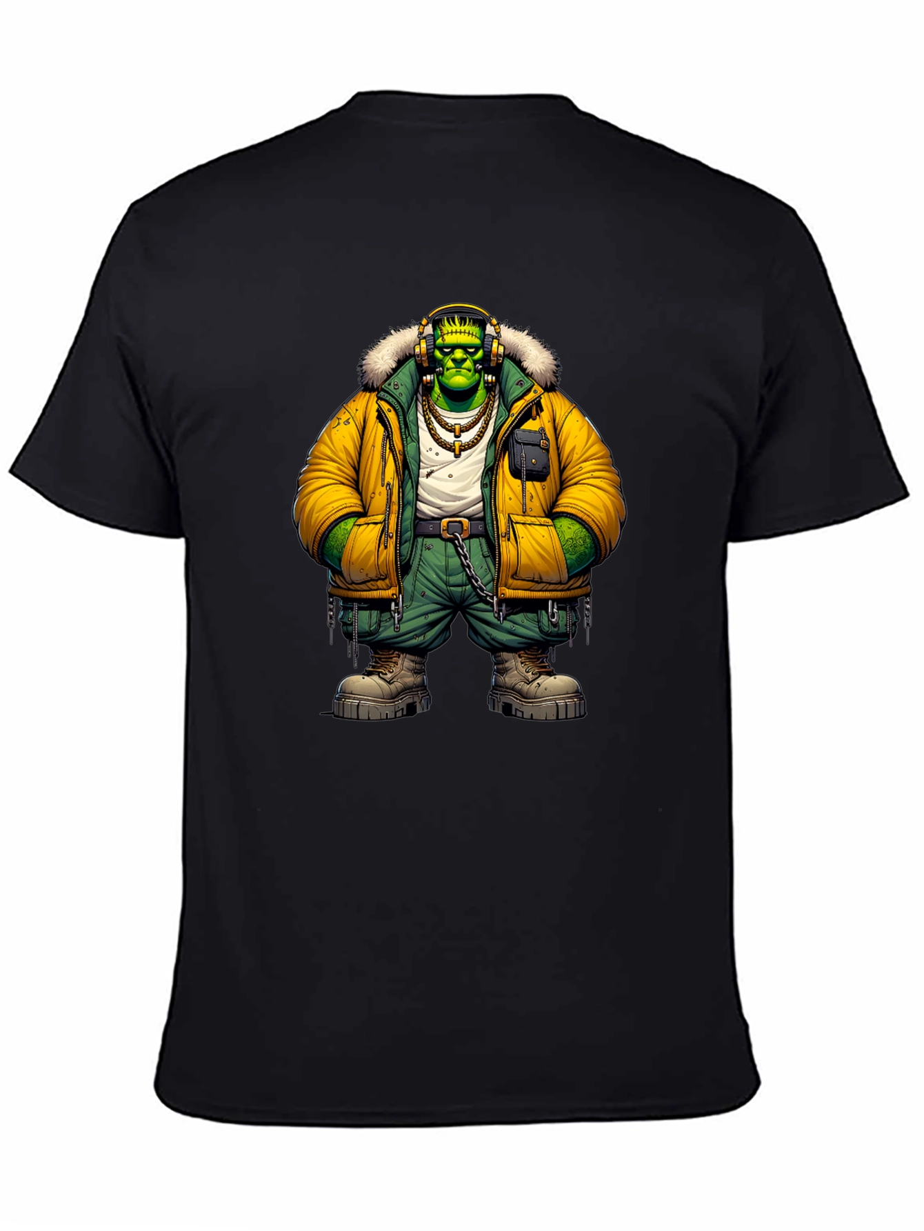 Black Frankenstein Graphic Tee - Urban Style view 4