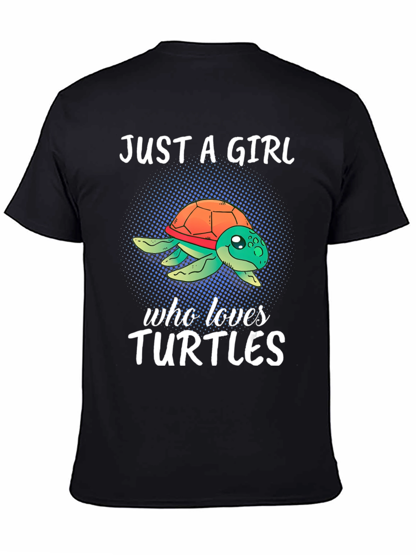 Black Just A Girl Who Loves Turtles T-Shirt view 4