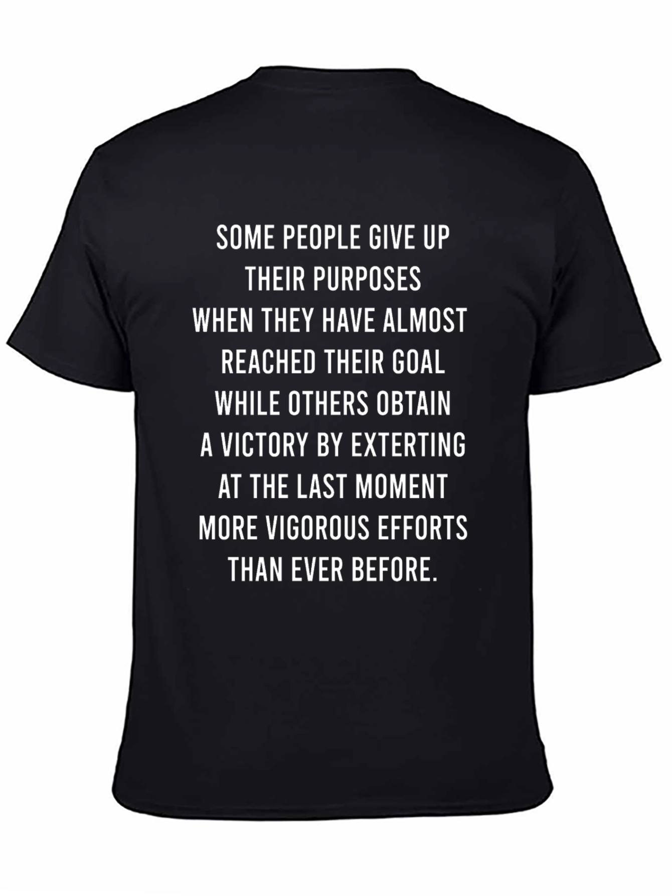 Black Motivational T-Shirt - Never Give Up! view 4
