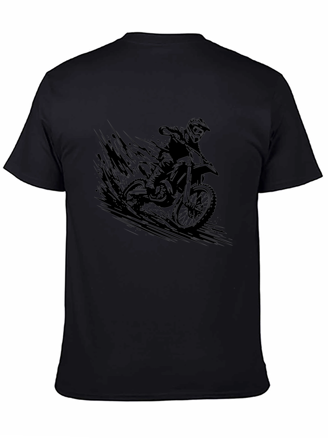 Black Motorcross Rider Graphic Black T-Shirt view 4