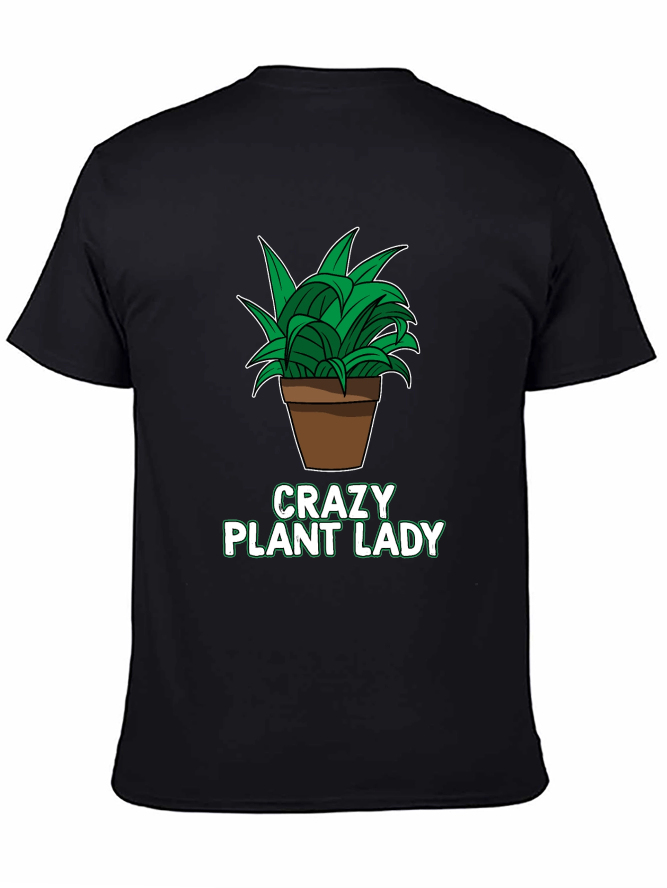Black Crazy Plant Lady Graphic T-Shirt - Black view 4