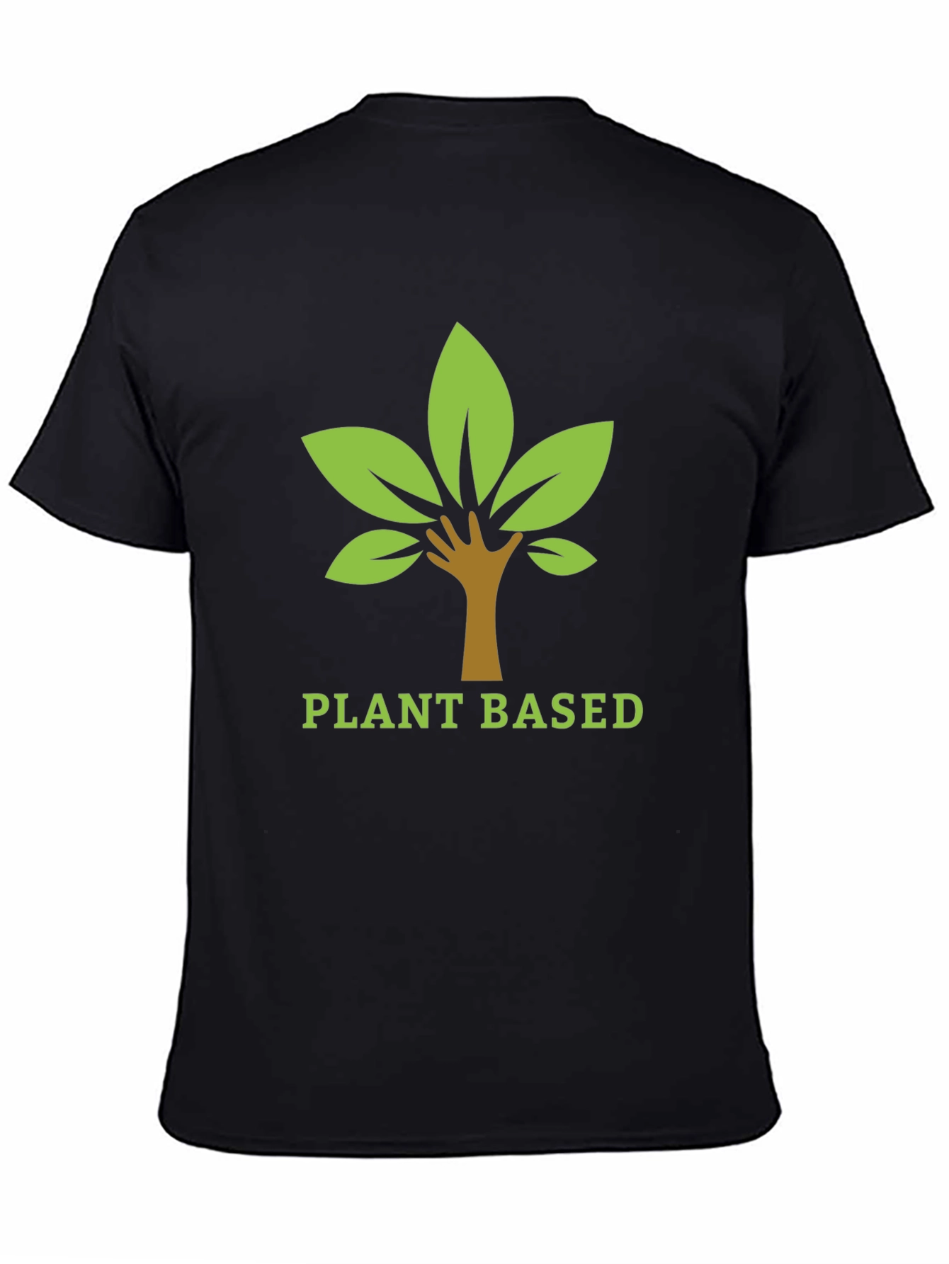 Black Plant Based T-Shirt: Nature-Inspired Design view 4