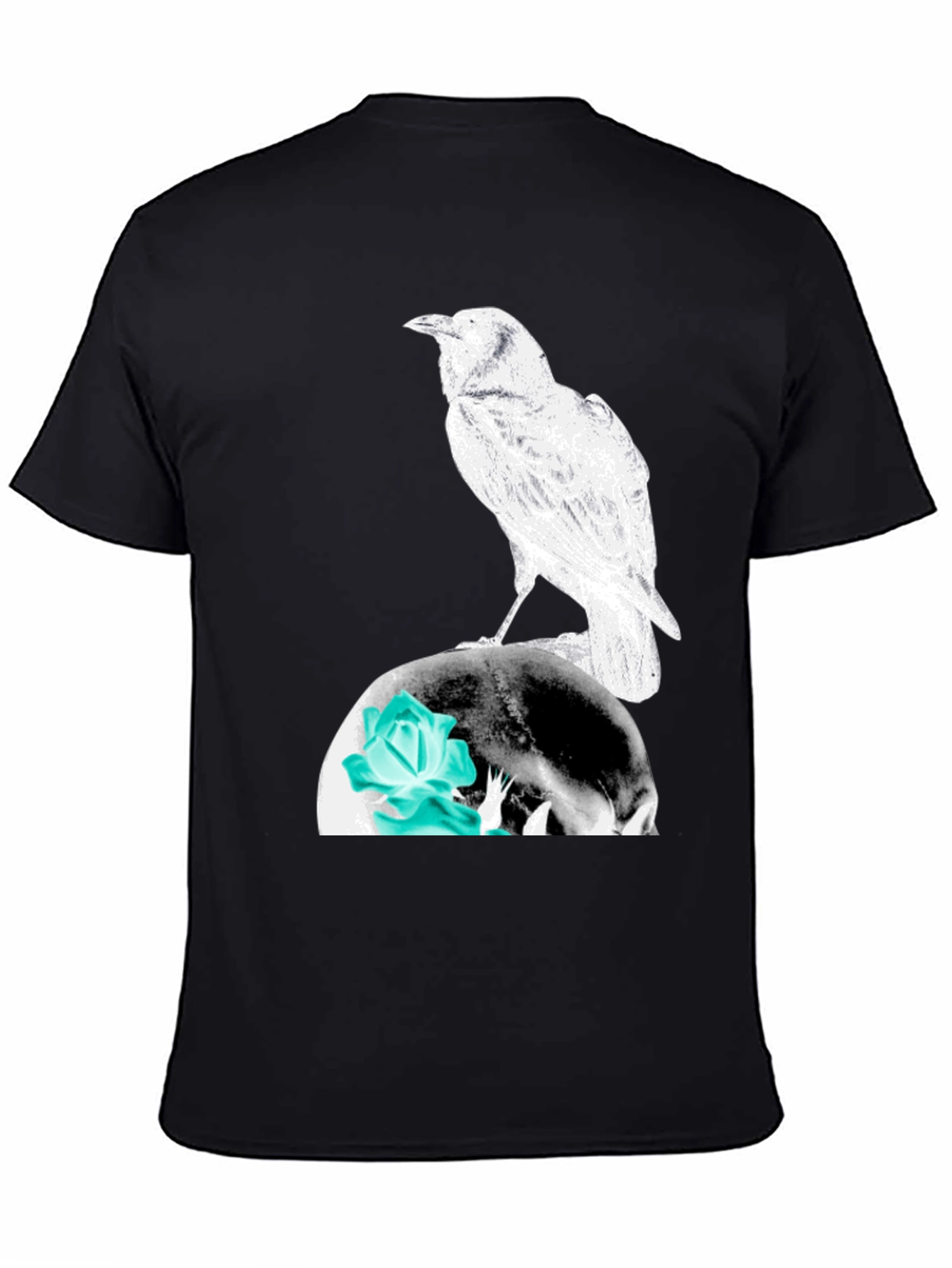 Black Raven Skull Graphic Tee view 4