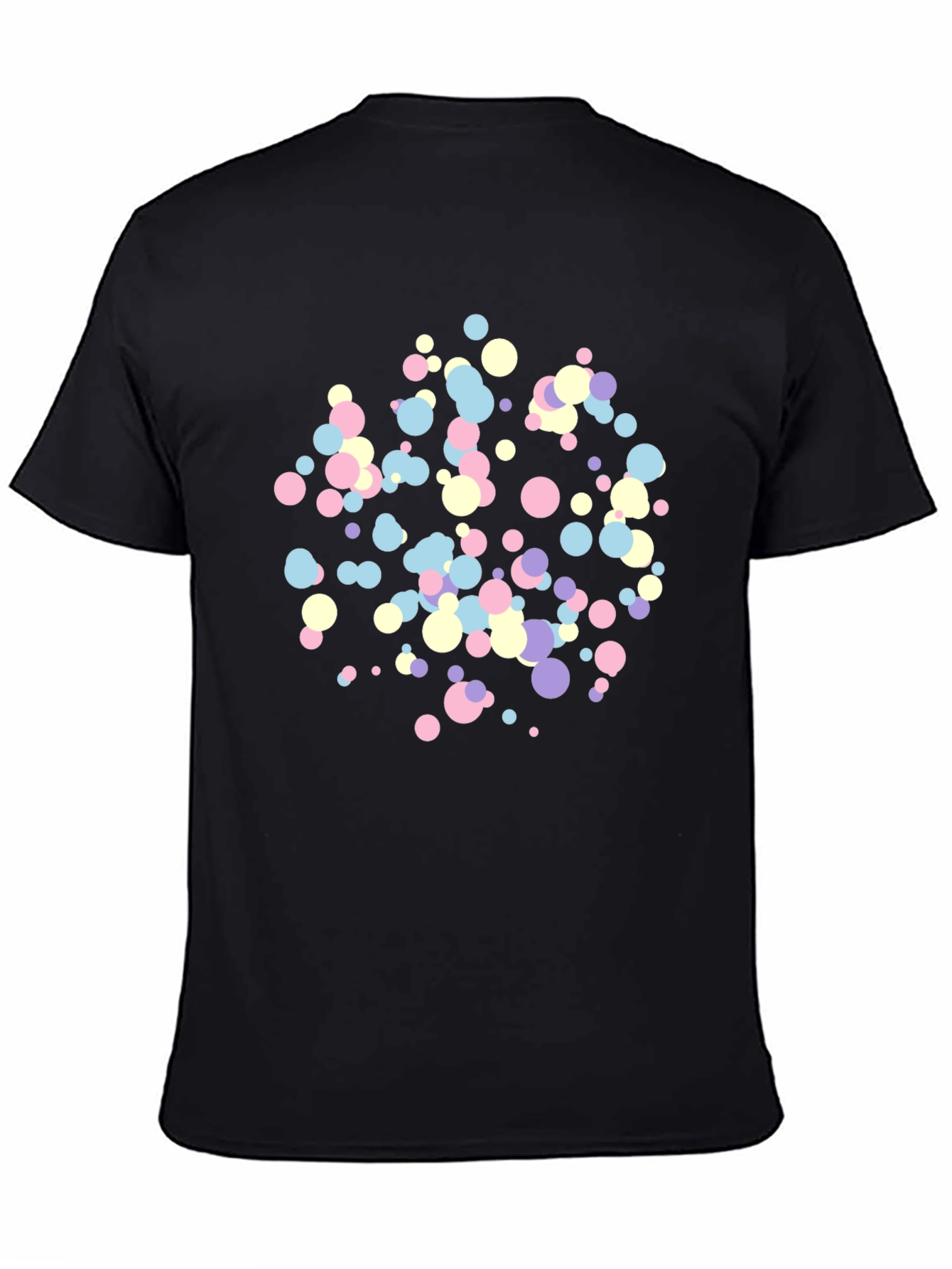 Black Confetti Dot Black T-Shirt view 4