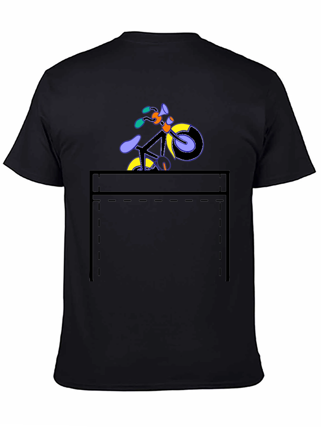 Black Bike in Pocket Graphic Tee - Stylish Casual Wear view 4