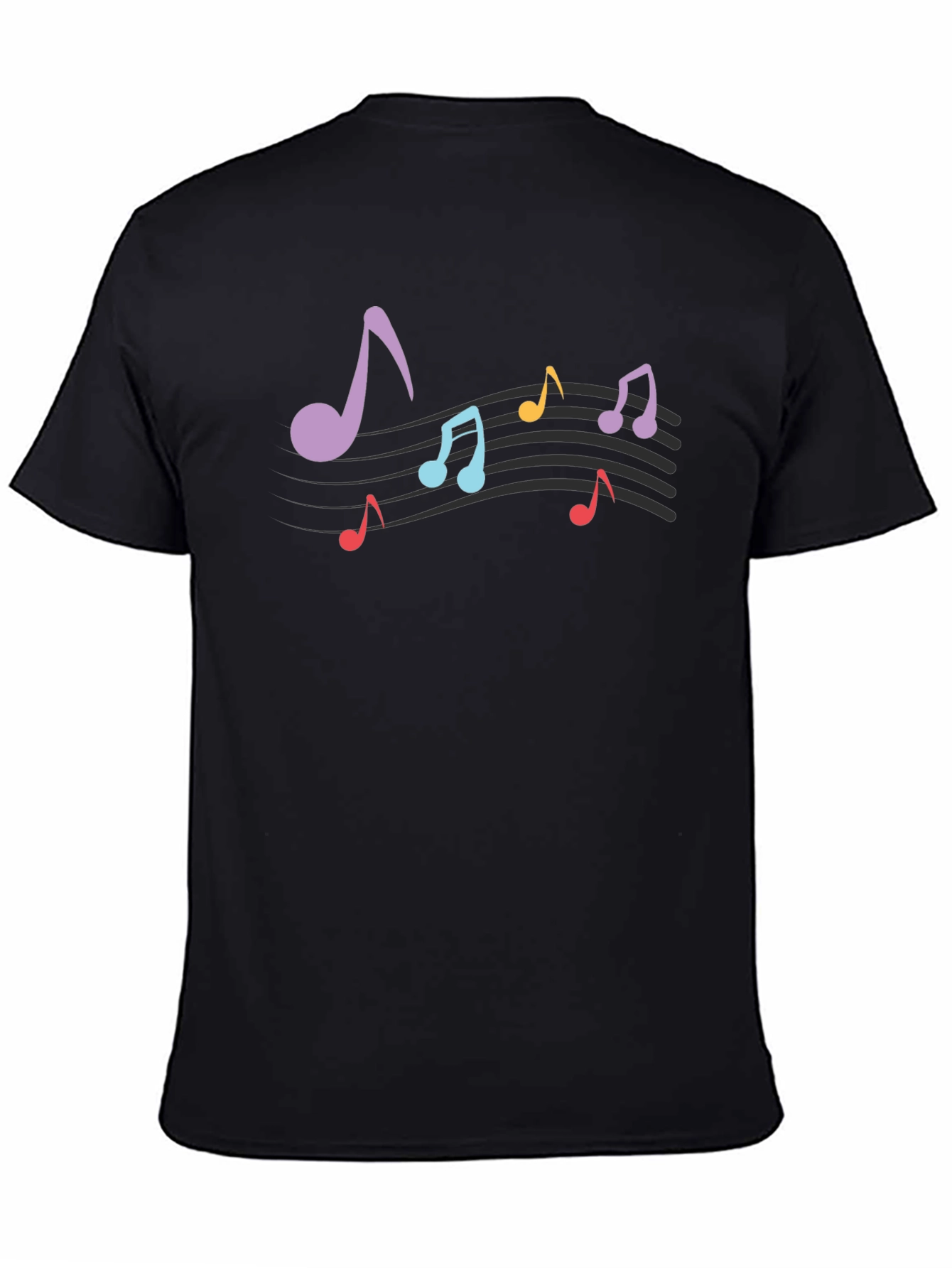 Black Musical Note Graphic T-Shirt - Stylish Black Tee view 4