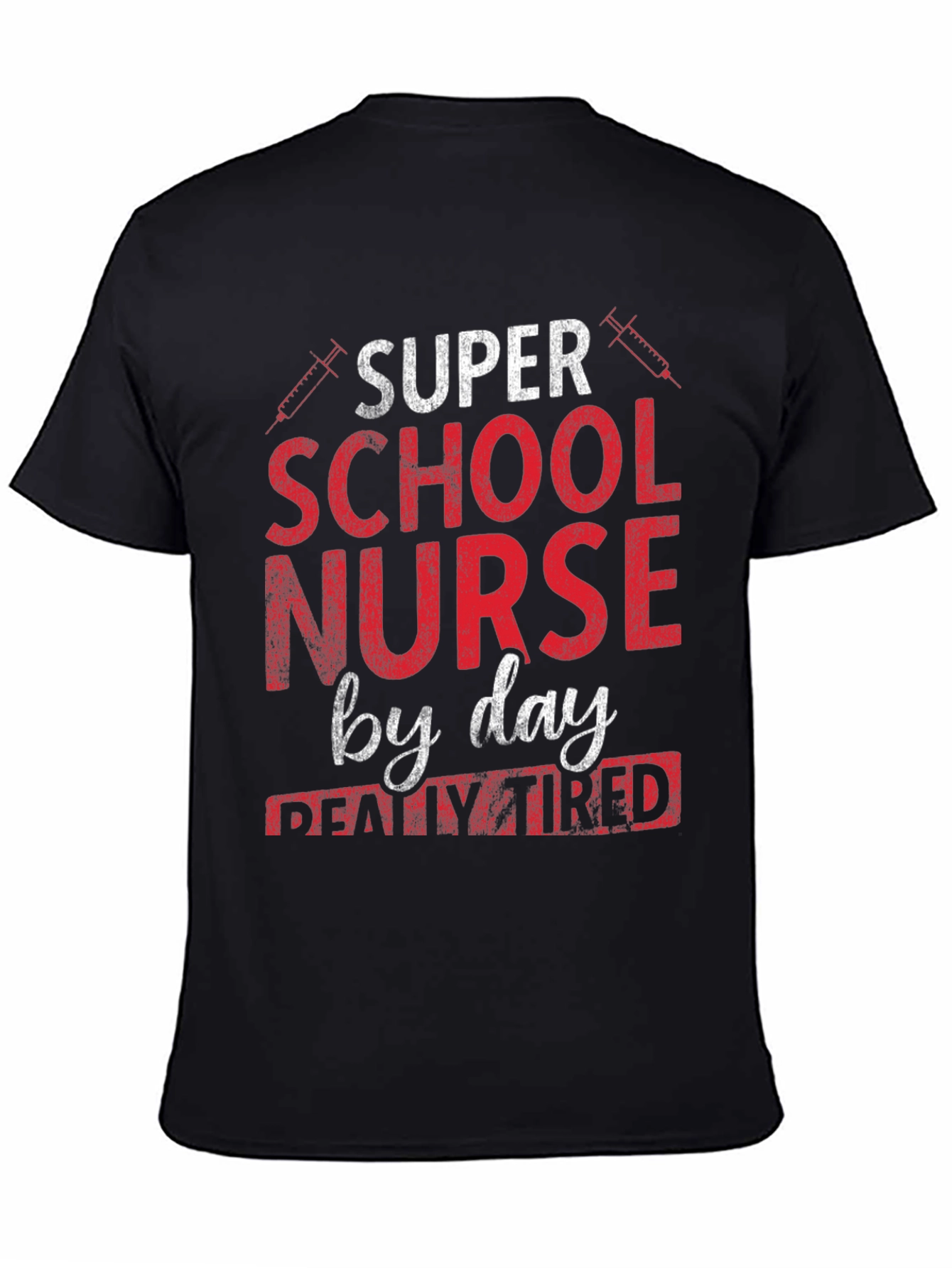 Black Super School Nurse T-Shirt view 4