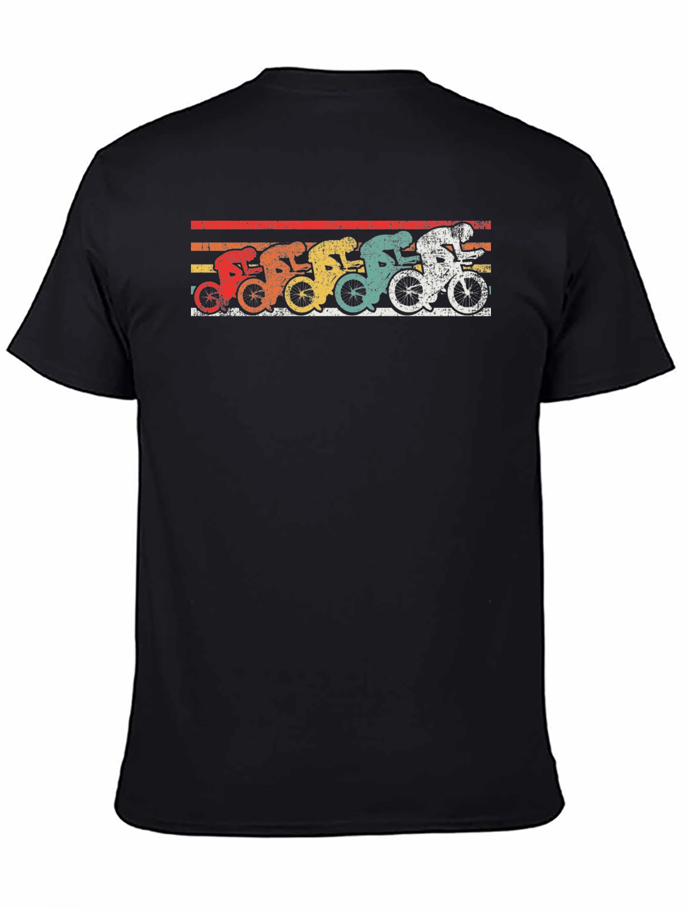 Black Retro Cycling T-Shirt - Vintage Biker Design view 4