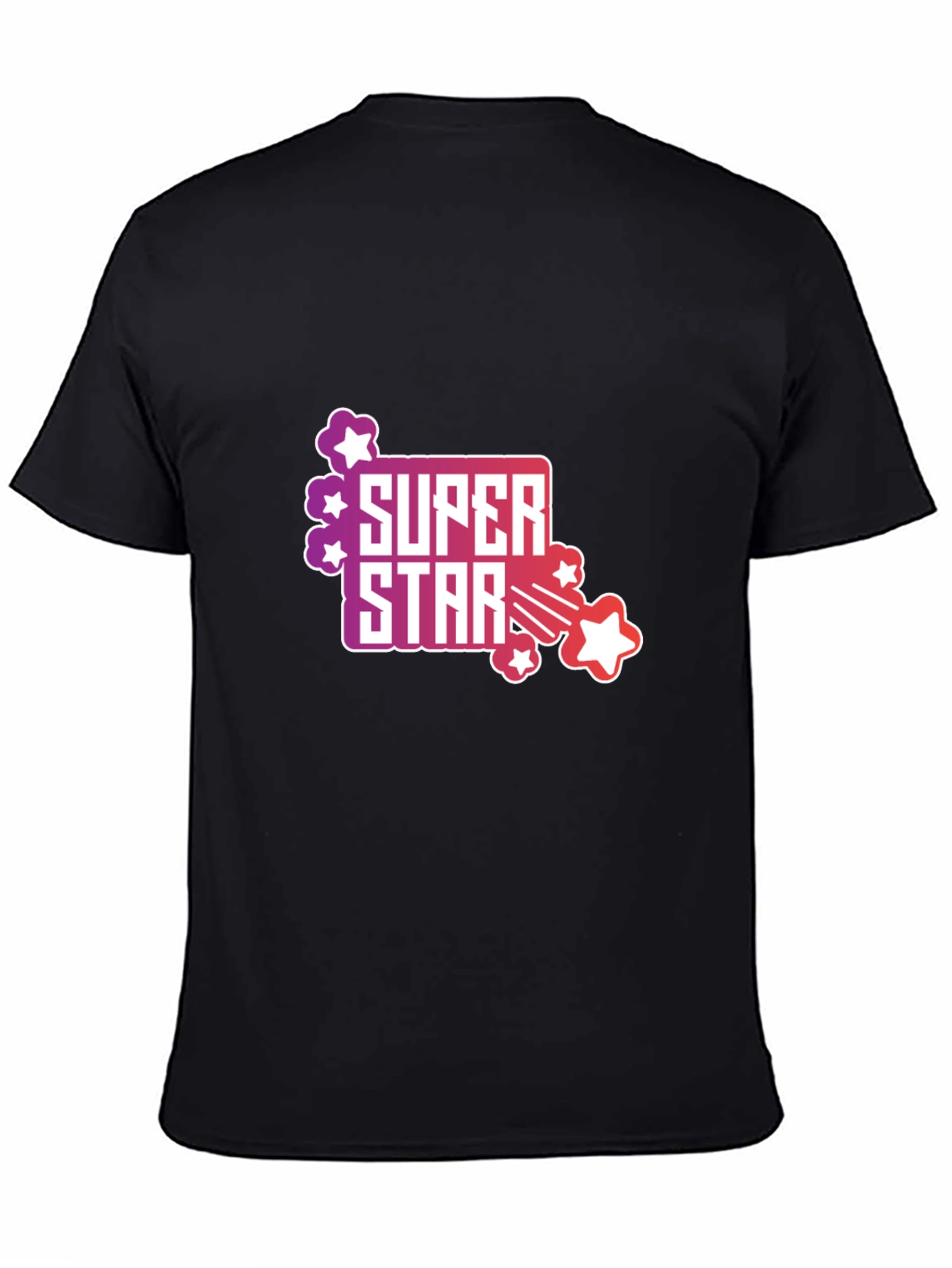 Black Super Star Graphic Tee - Men's Black T-Shirt view 4