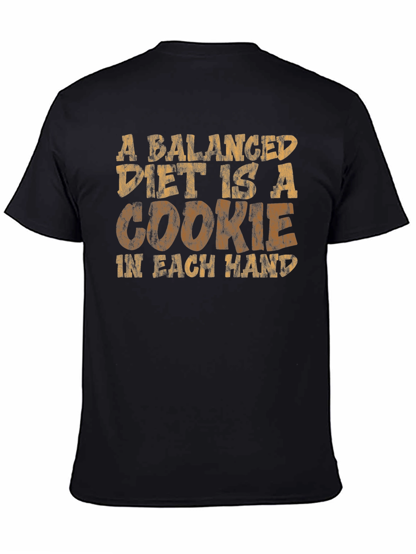 Black Balanced Diet Cookie T-Shirt - Funny Graphic Tee view 4