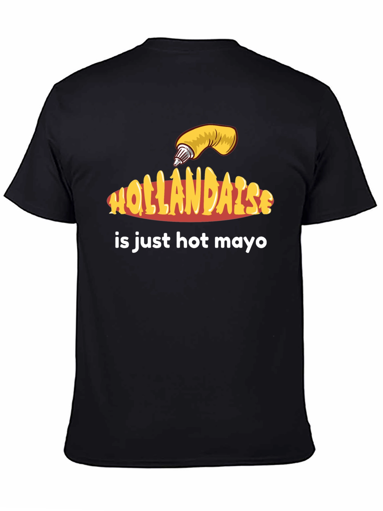 Black Hollandaise Hot Mayo T-Shirt - Funny Foodie Tee view 4