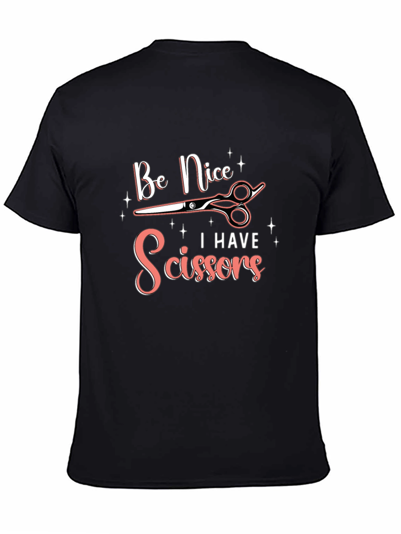 Black Be Nice I Have Scissors Graphic T-Shirt view 4