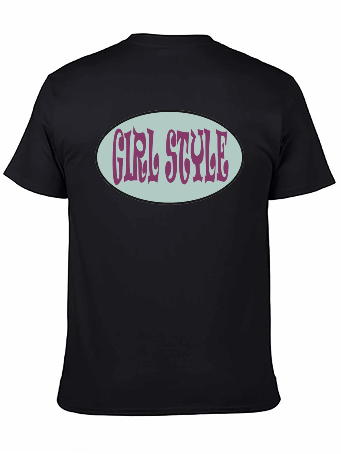 Black Girl Style Graphic Tee - Retro Oval Design view 4