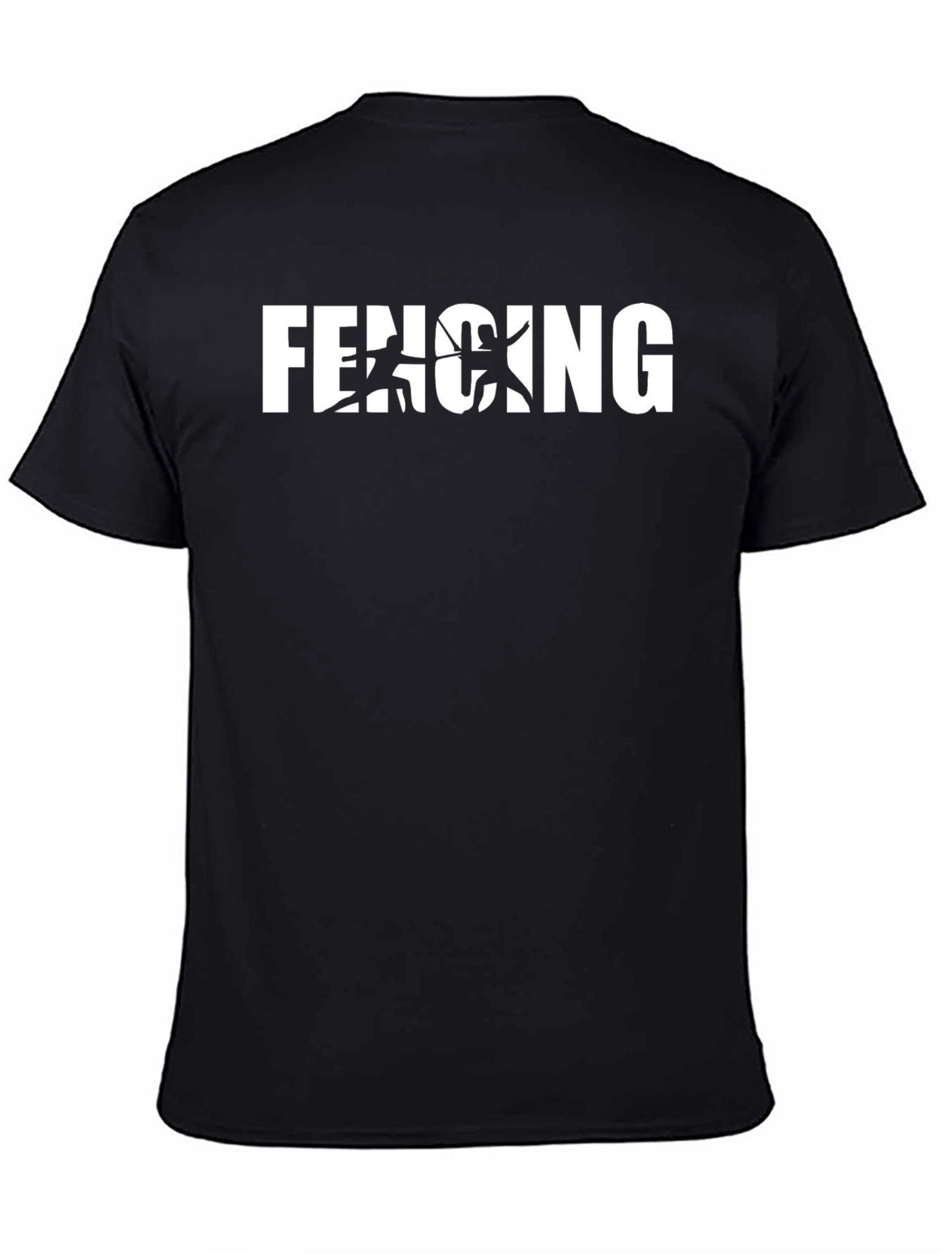 Black Fencing Graphic Black T-Shirt view 4