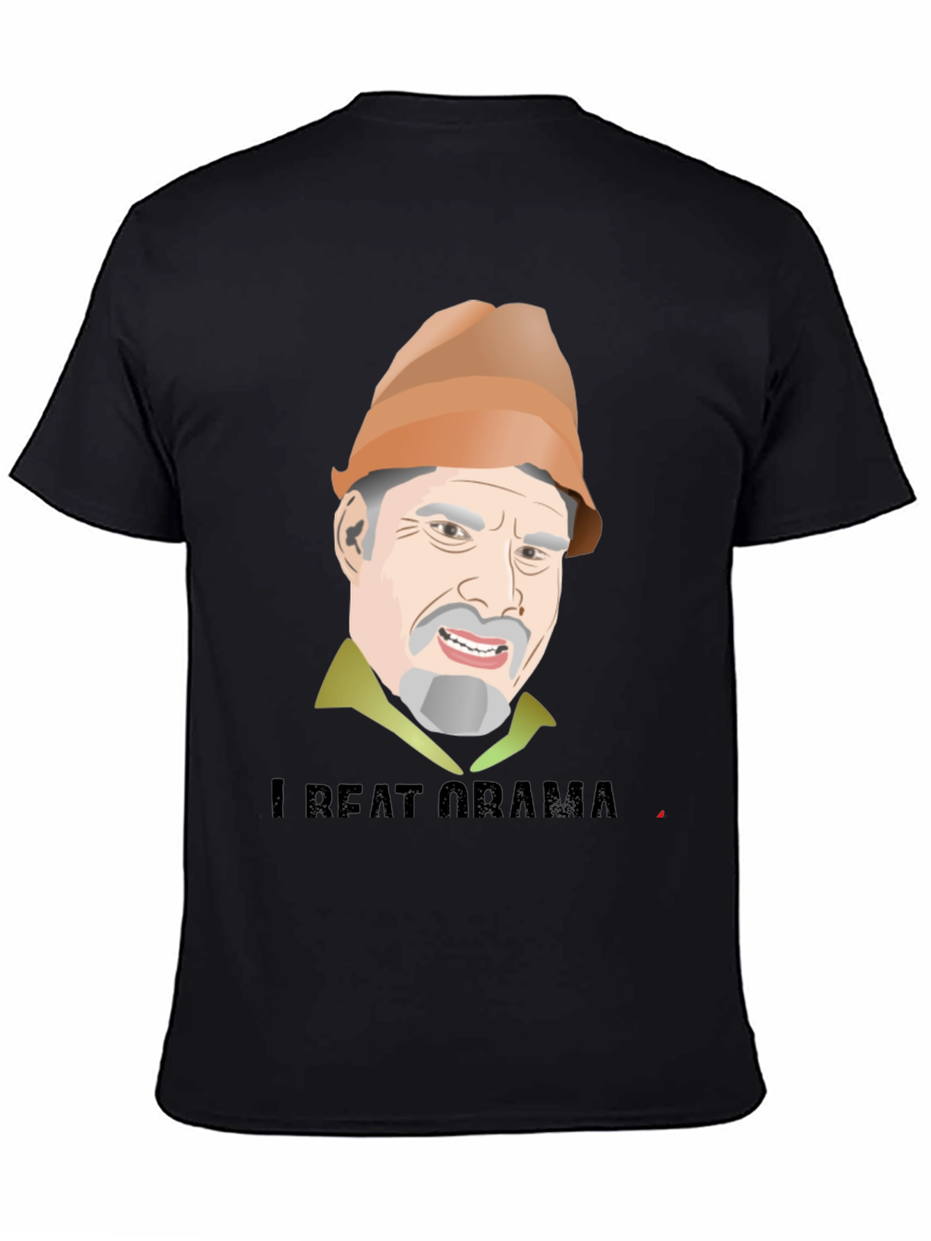 Black I Beat Obama T-Shirt Funny Political Humor Tee view 4