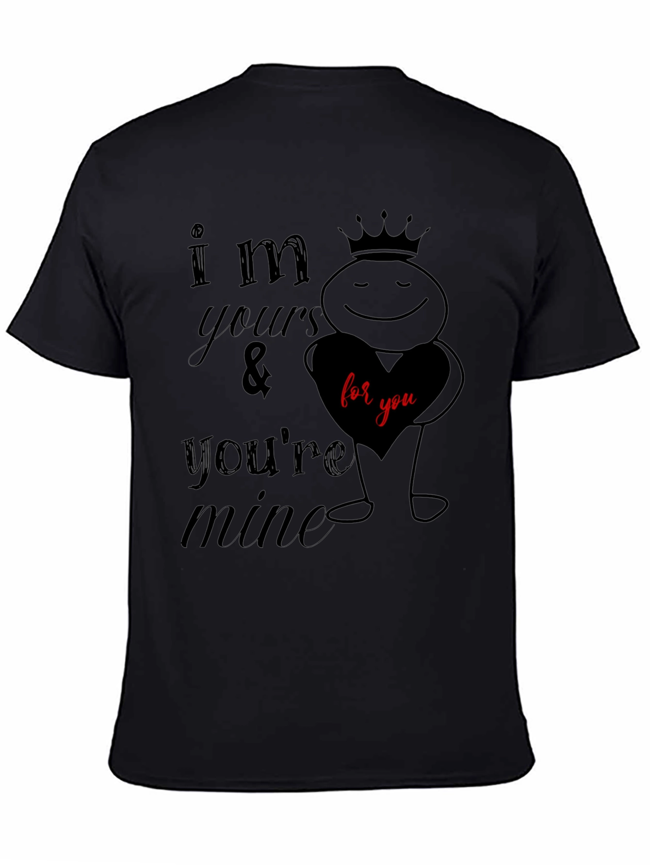 Black I'm Yours & You're Mine Graphic Tee view 4