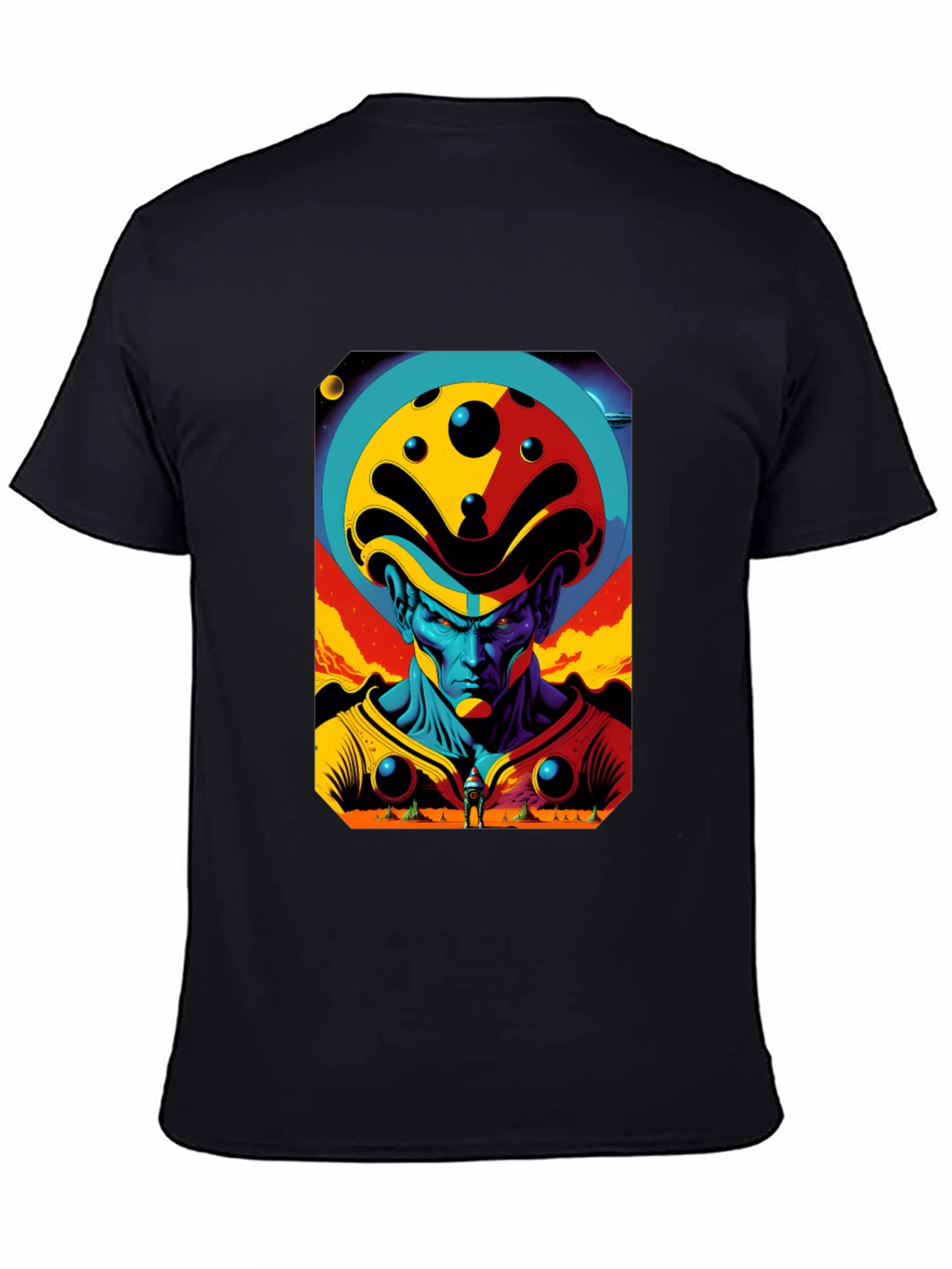 Black Retro Sci-Fi Alien Graphic Tee - Modern Comfort view 4