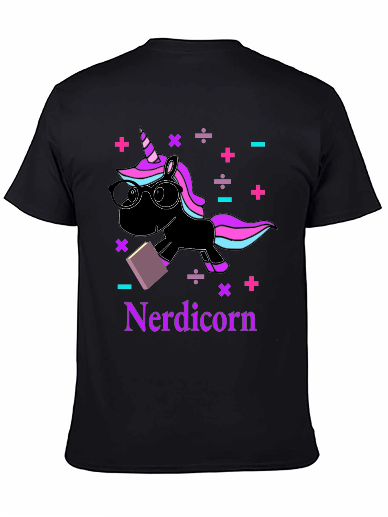 Black Nerdicorn T-Shirt - Funny Unicorn Graphic Tee view 4