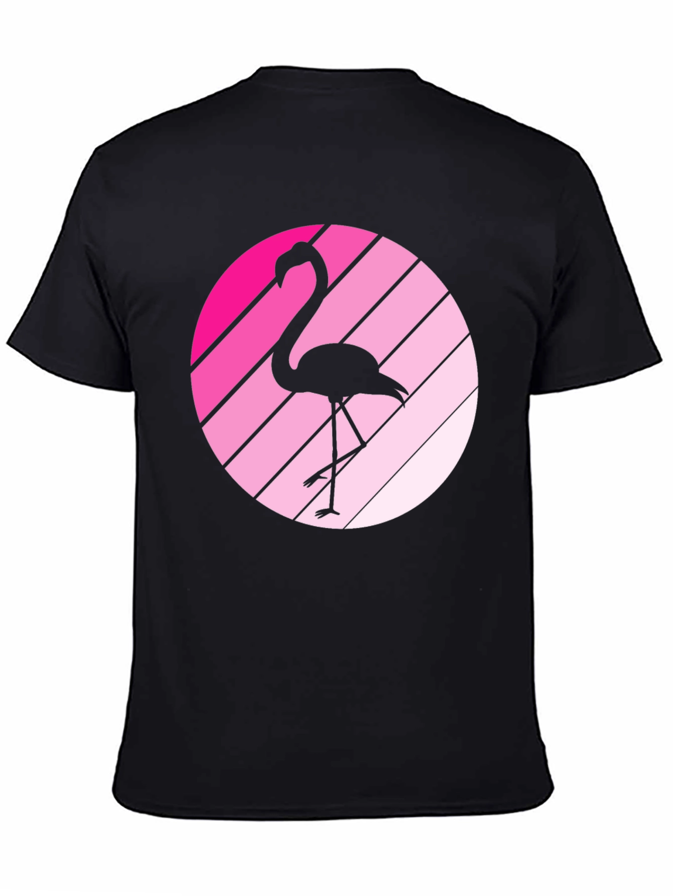Black Flamingo Sunset Black Graphic Tee view 4