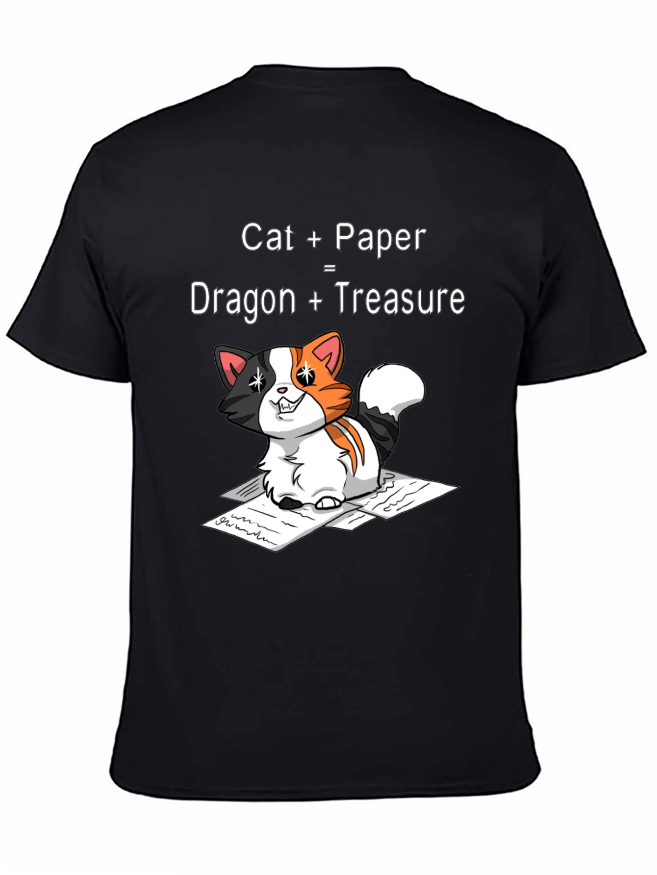 Black Cat Dragon Treasure Graphic T-Shirt view 4
